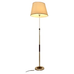 Mid Century Modern Chrome and Wood Telescopic Floor Lamp  A great designer piece