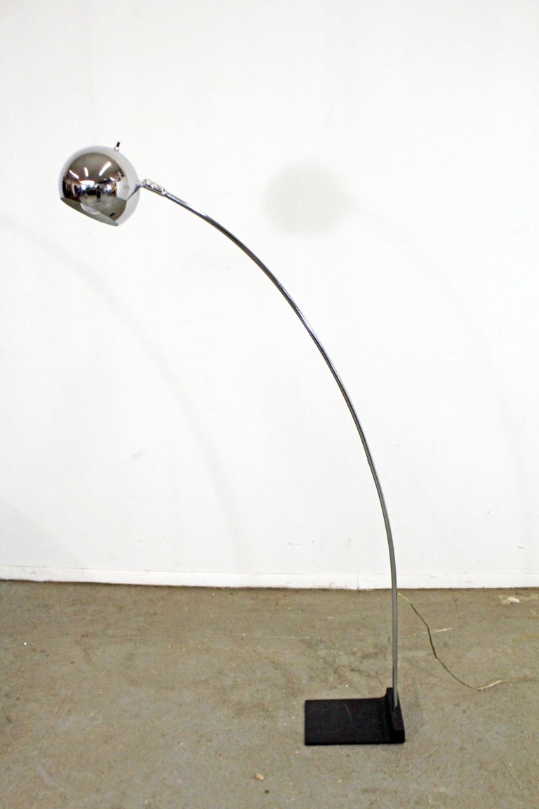 Mid-Century Modern Chrome Arc Floor Lamp by Underwriters Laboratories ...