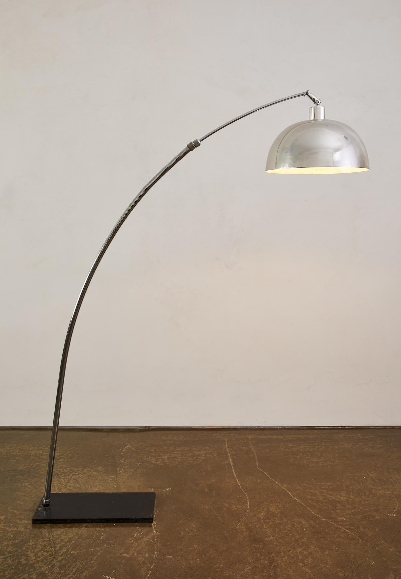 Mid-Century Modern Mid Century Modern Chrome Arc Floor Lamp For Sale