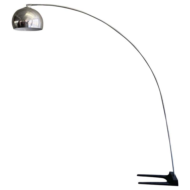 Mid-Century Modern Chrome Arc Floor Lamp at 1stDibs