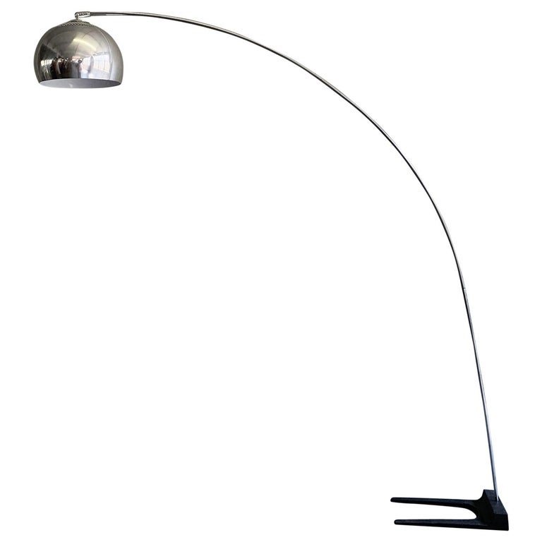 Mid-Century Modern Chrome Arc Floor Lamp at 1stDibs