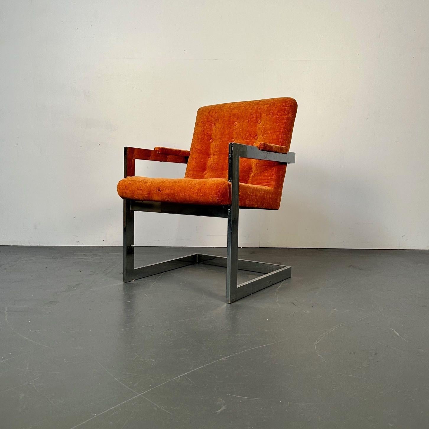 Mid-Century Modern Chrome Armchair by Milo Baughman for Directional, Single For Sale 4