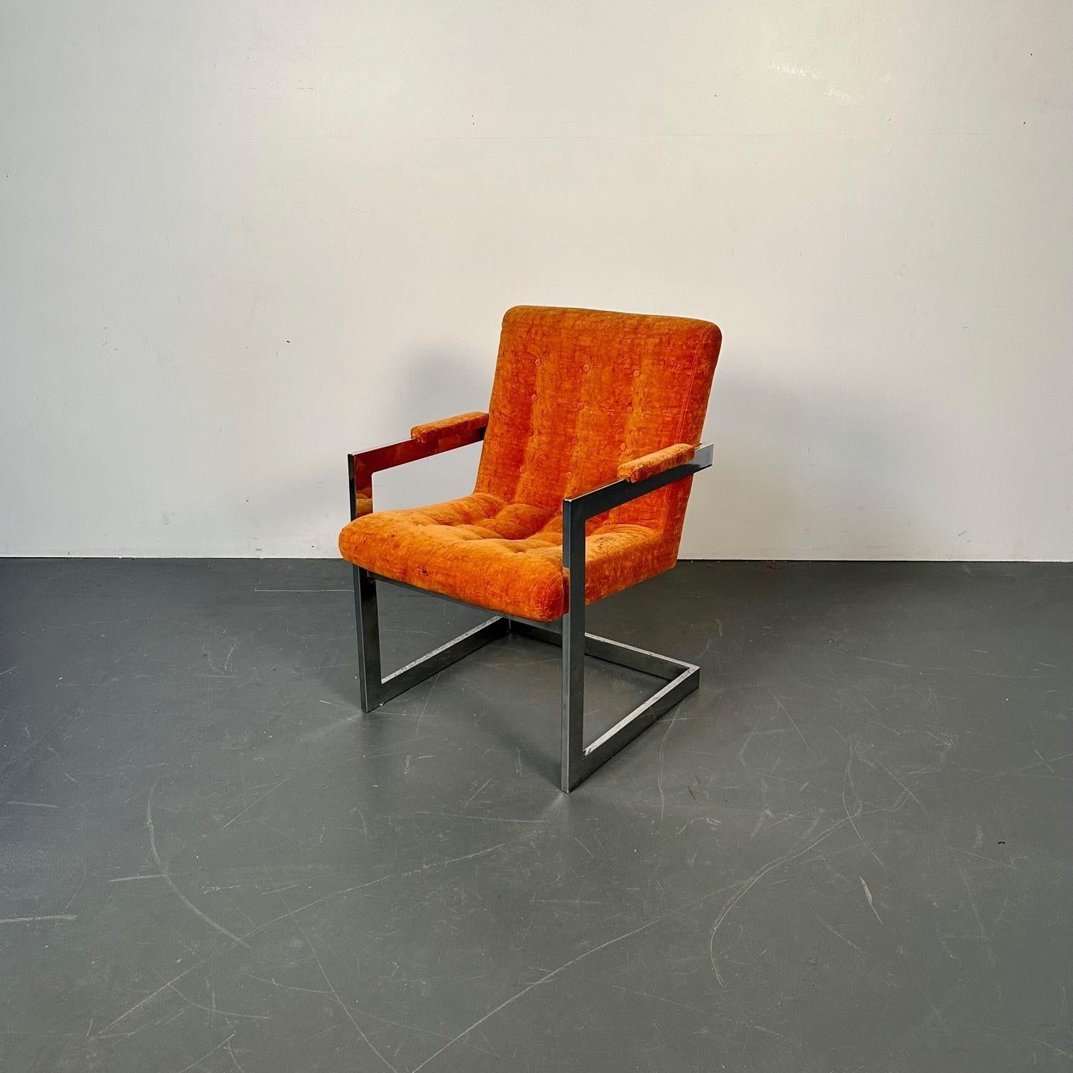 Mid-Century Modern Chrome Armchair by Milo Baughman for Directional, Single For Sale 5