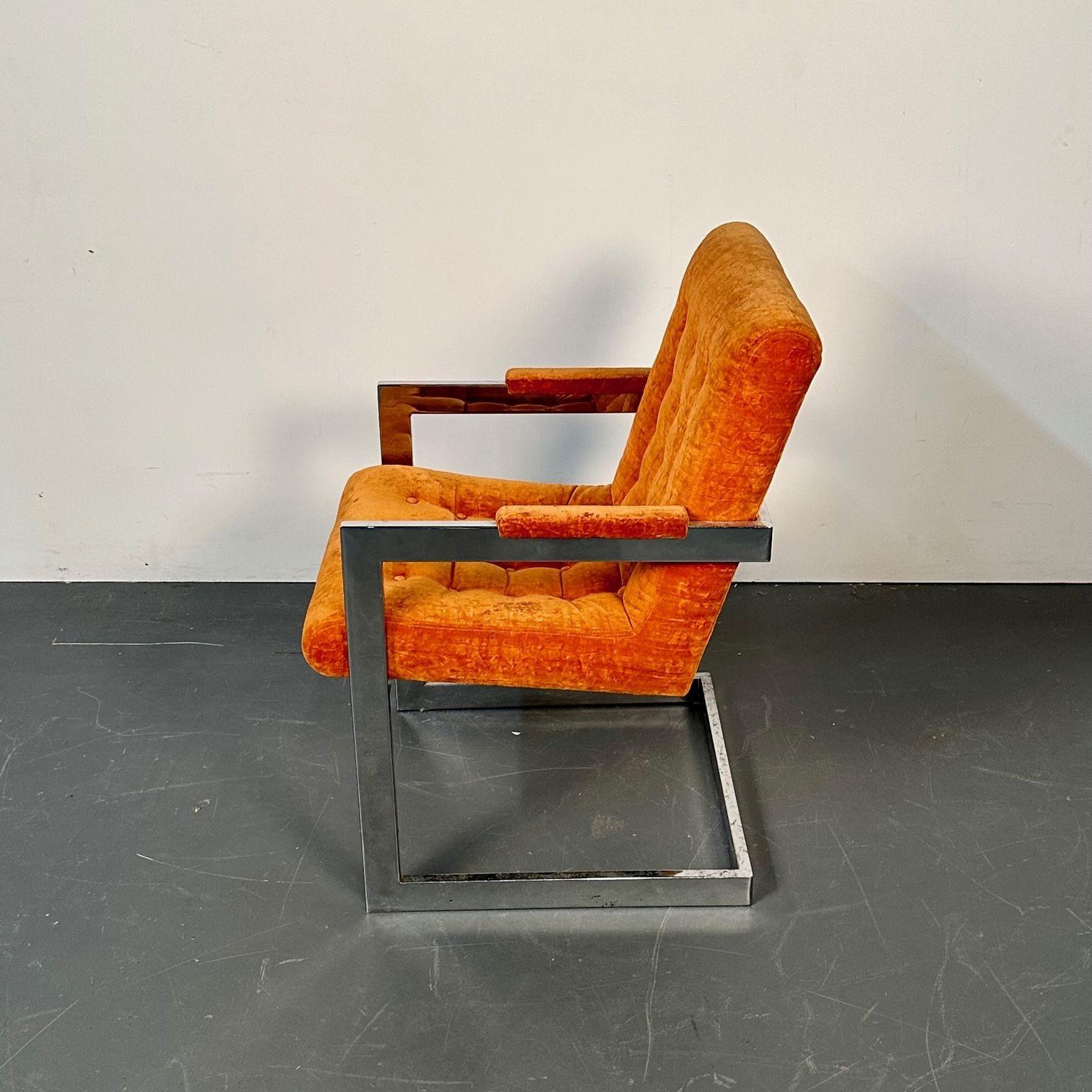 Late 20th Century Mid-Century Modern Chrome Armchair by Milo Baughman for Directional, Single For Sale