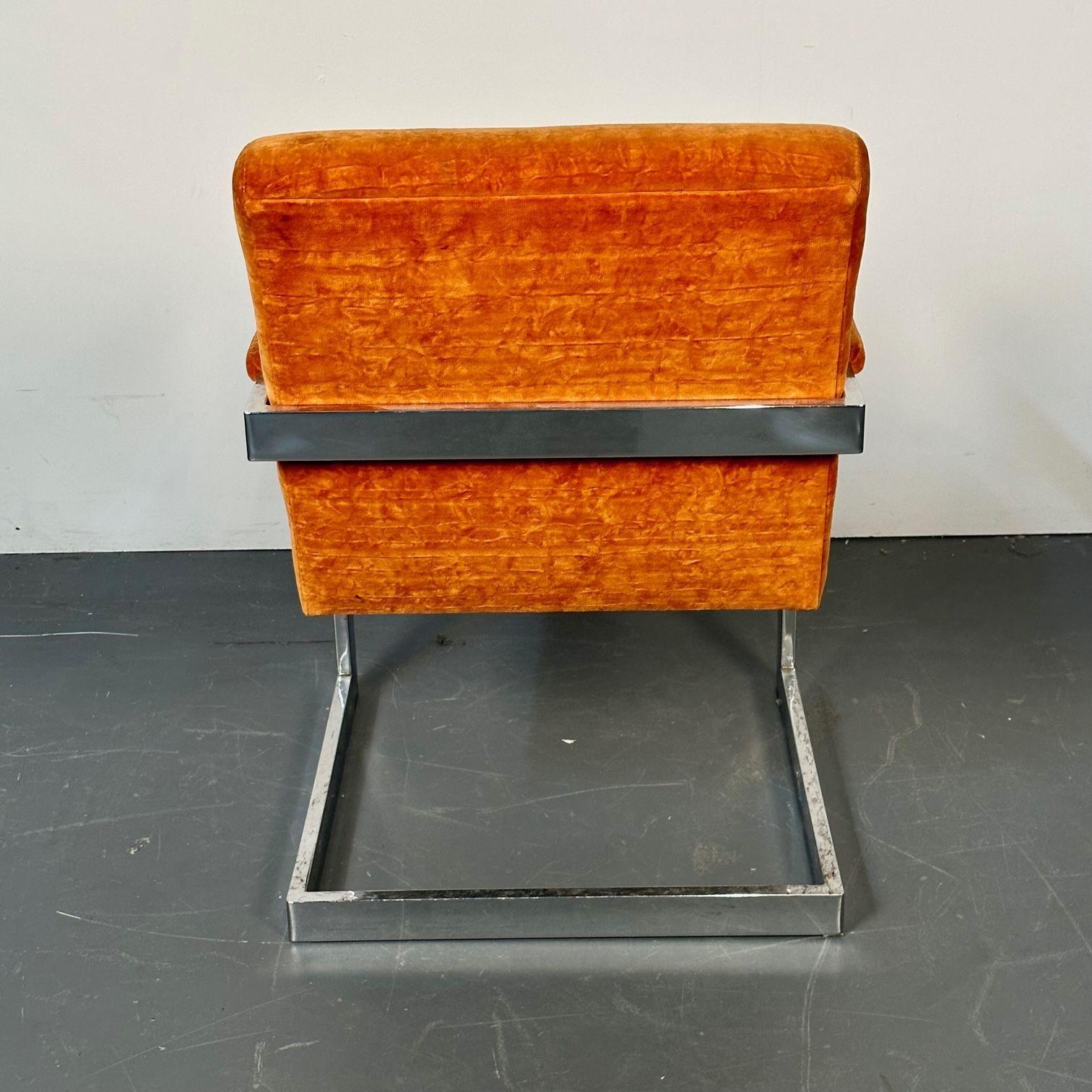 Mid-Century Modern Chrome Armchair by Milo Baughman for Directional, Single For Sale 2