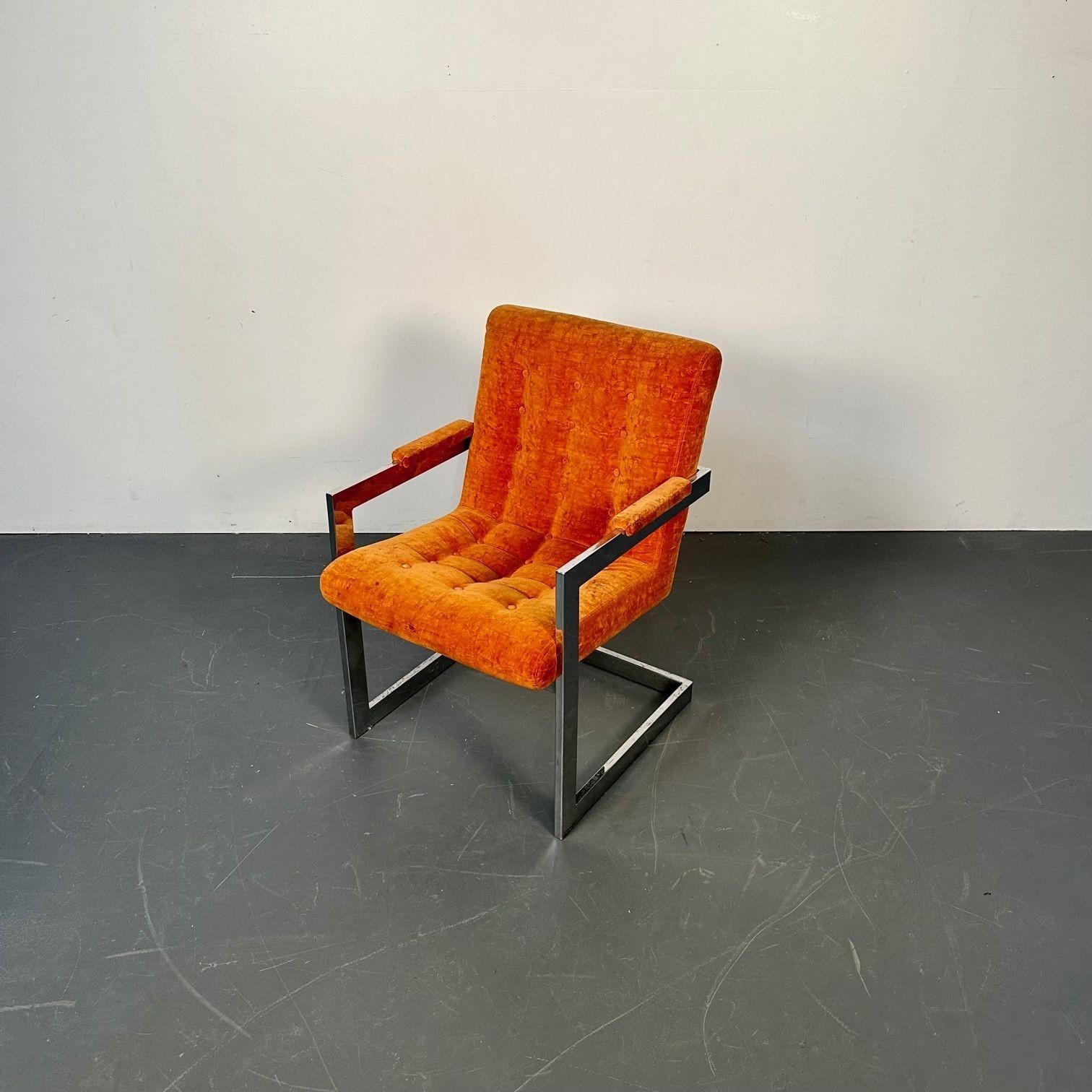 Mid-Century Modern Chrome Armchair by Milo Baughman for Directional, Single For Sale 3