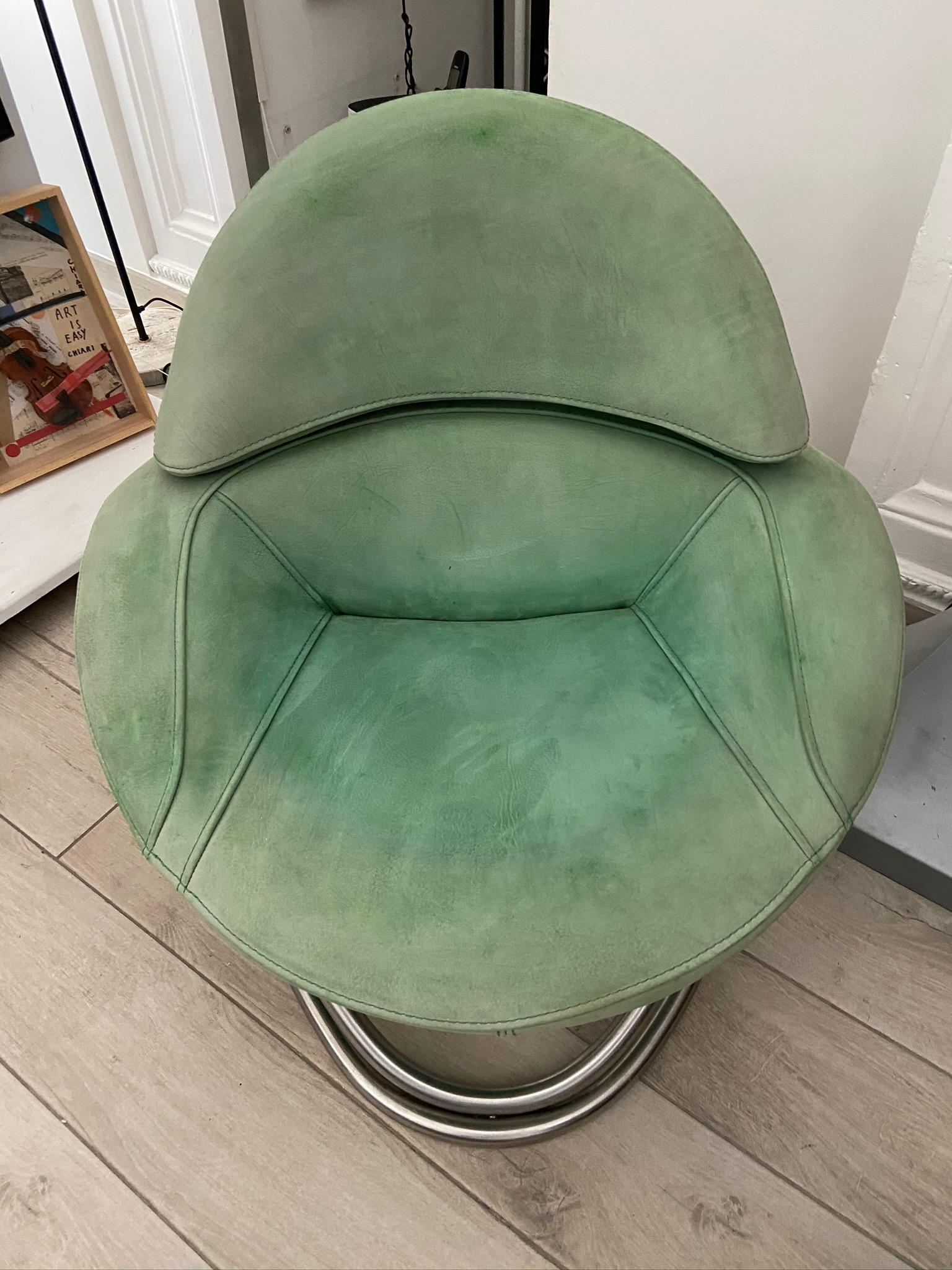 Italian Mid-Century Modern Chrome Armchair