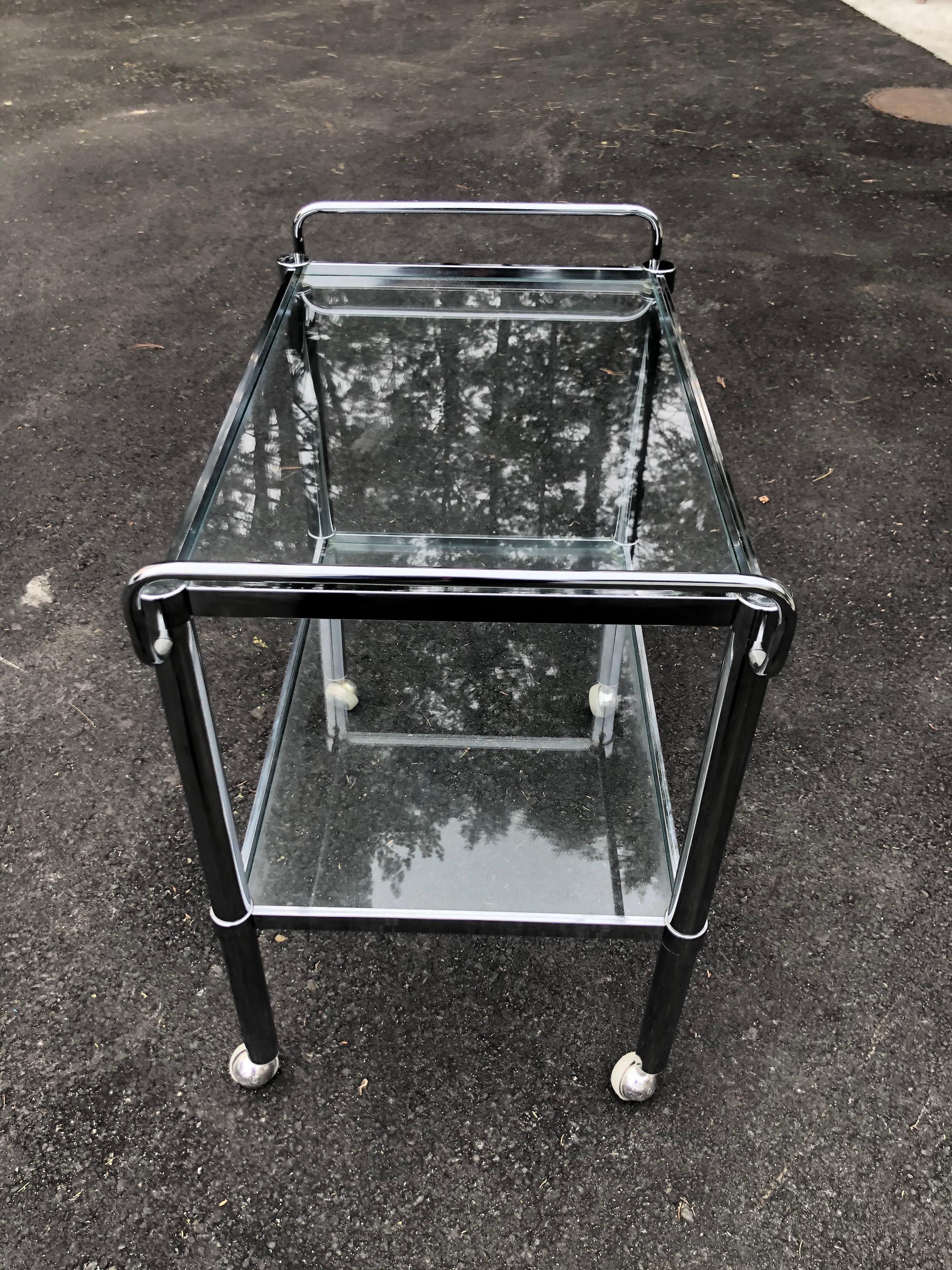 Mid-Century Modern Chrome Bar Cart 6