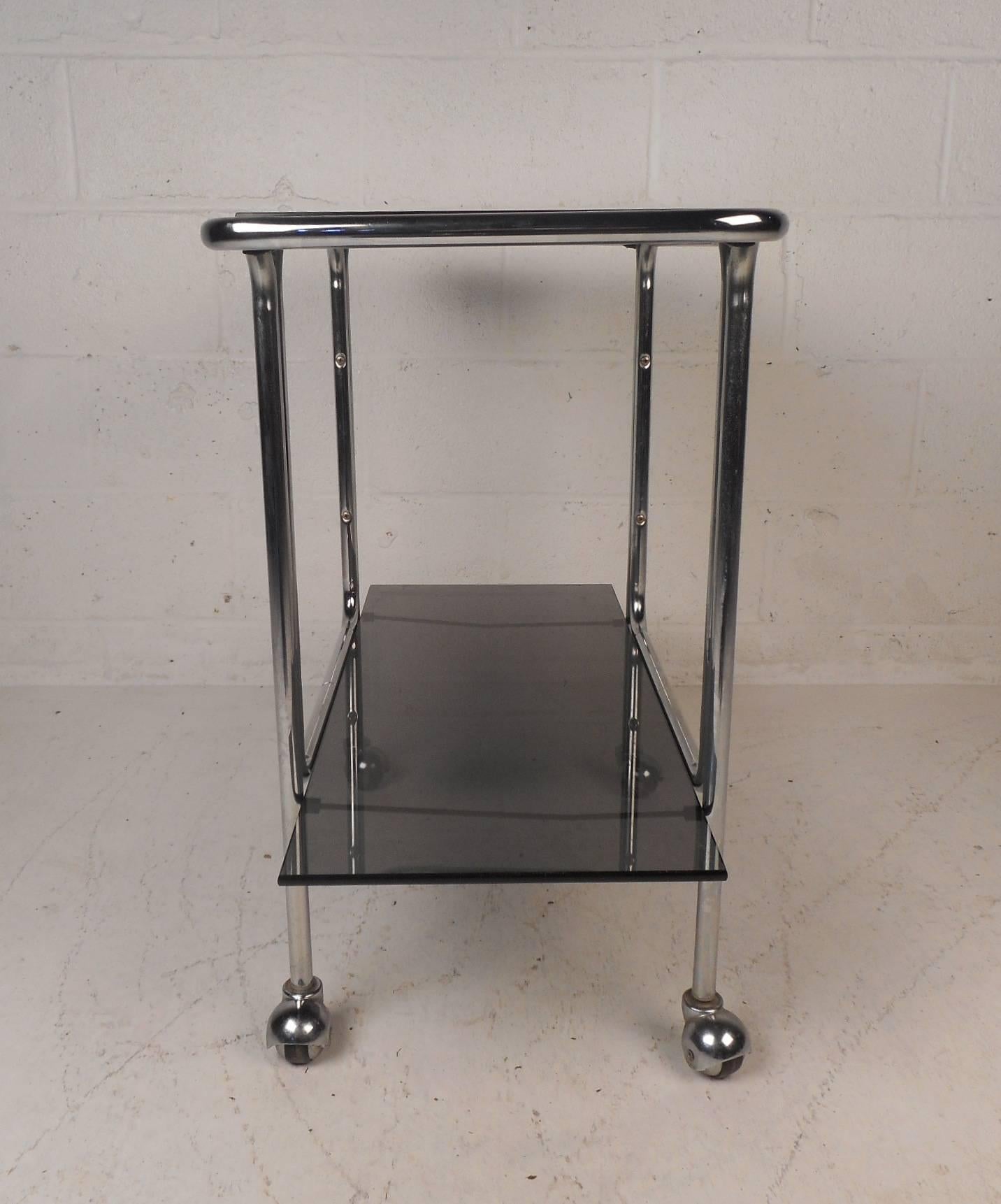 Mid-Century Modern Chrome Bar Cart 2