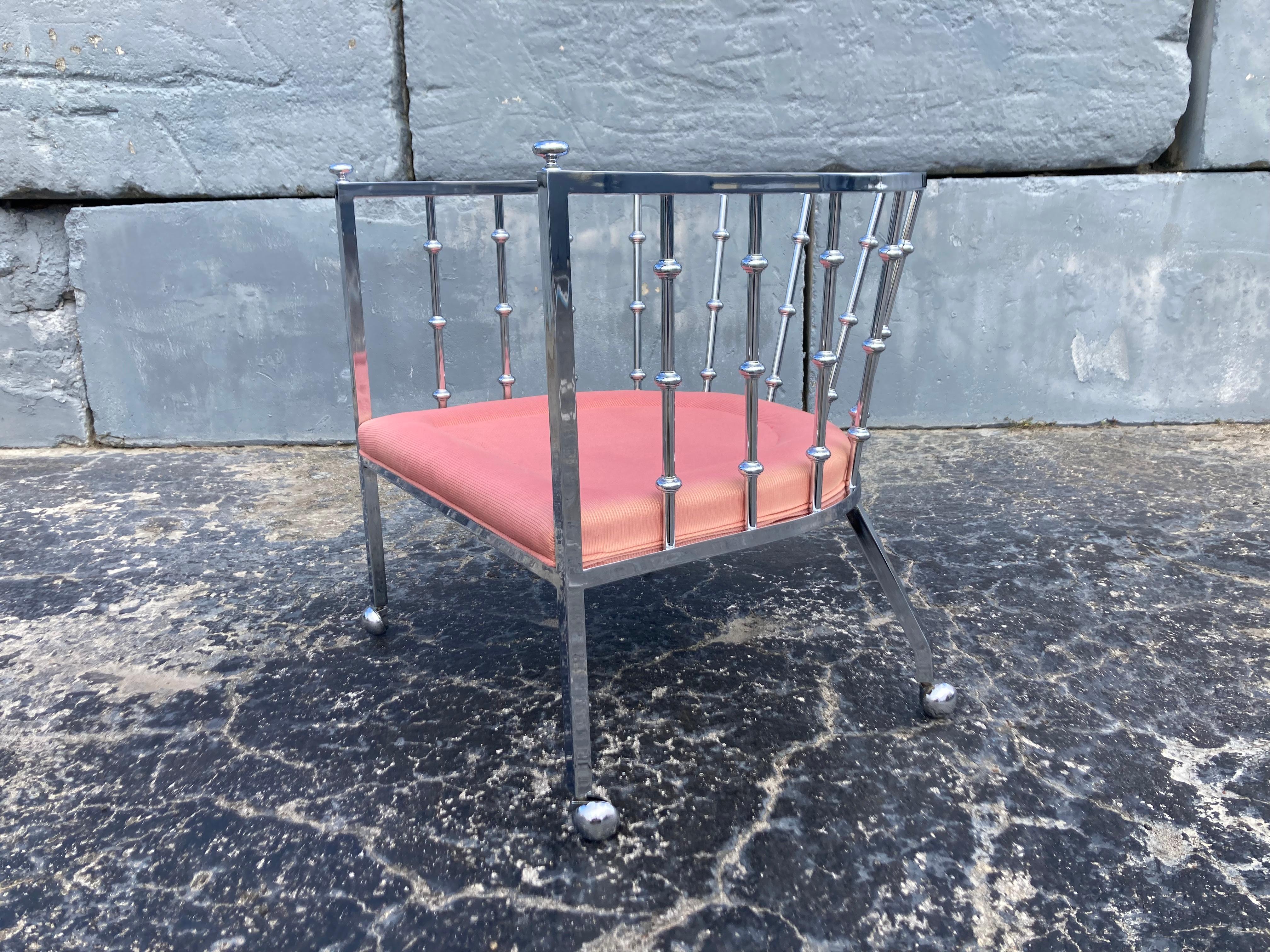 Mid Century Modern Chrome Barrel Lounge Chair, 1970s For Sale 4