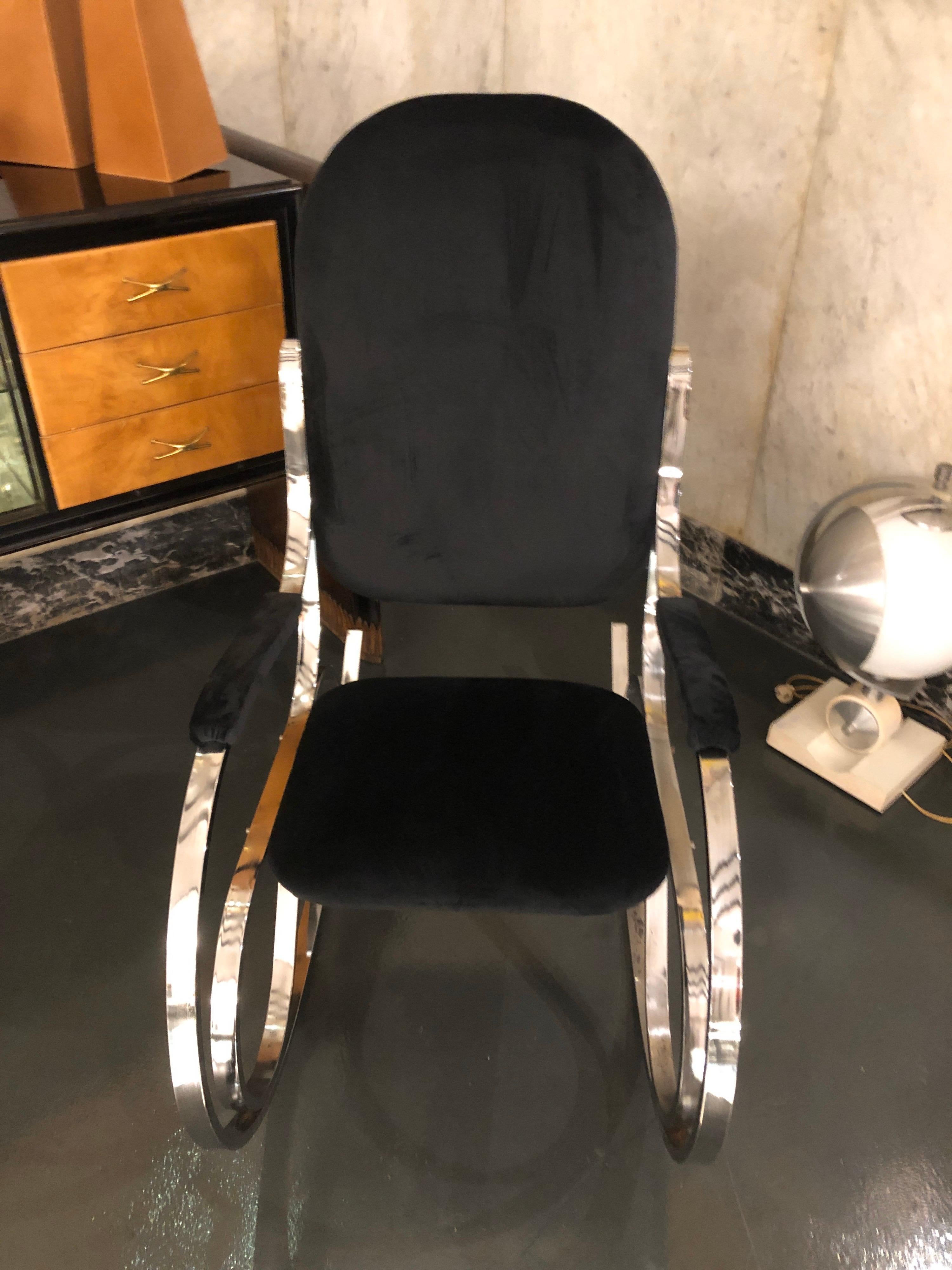 black velvet rocking chair