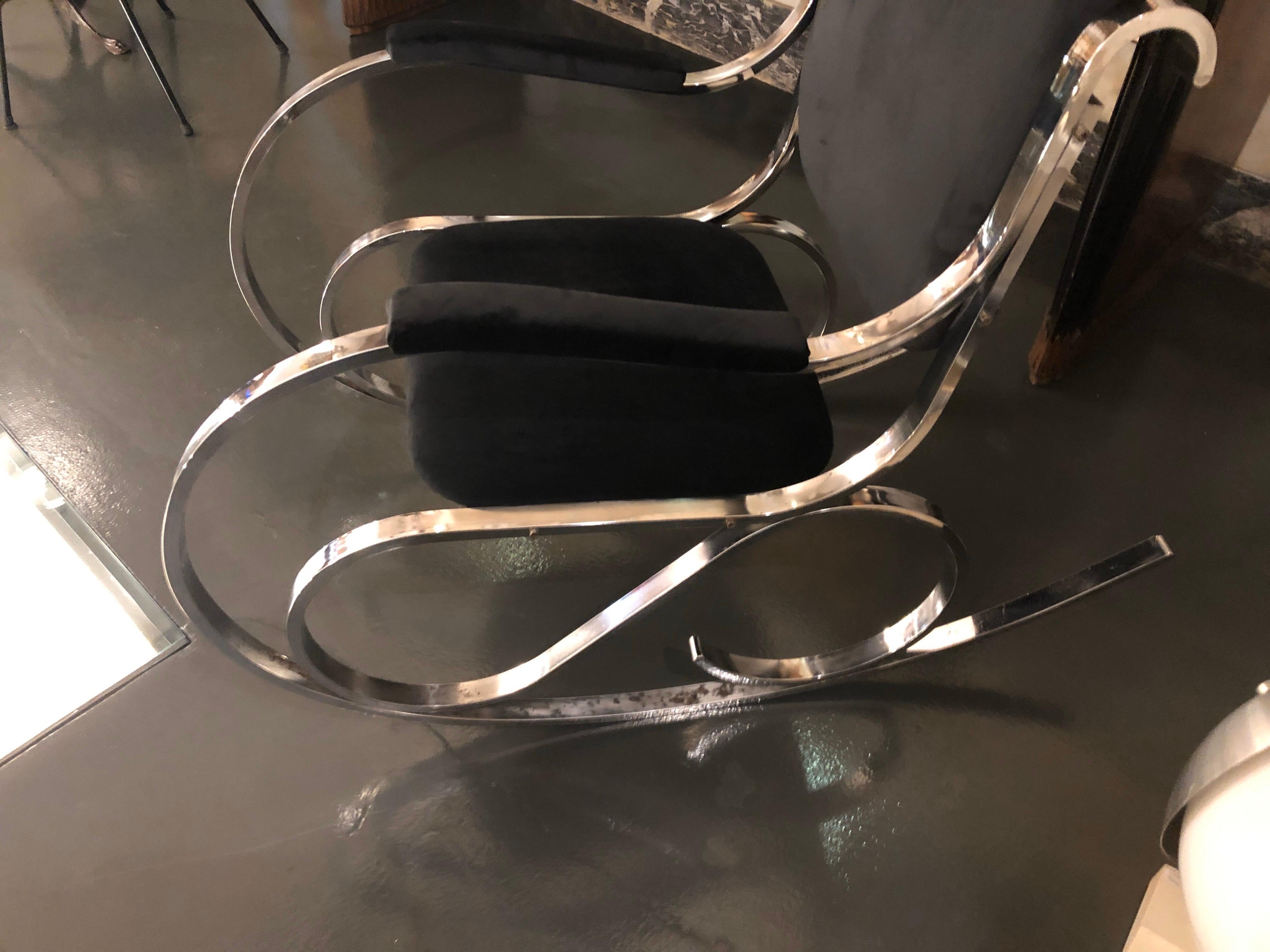 steel rocking chair with cushion