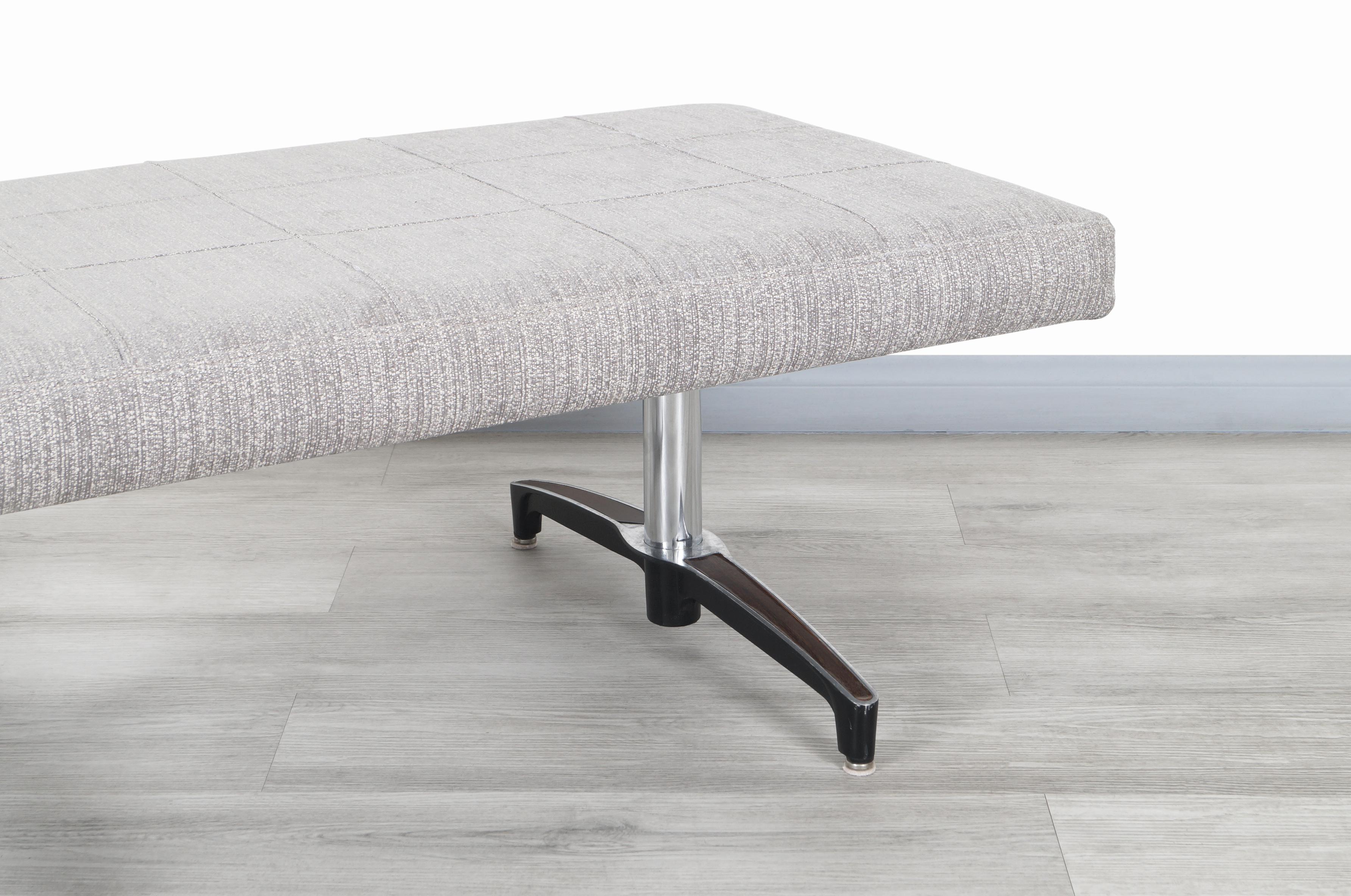 Aluminum Mid-Century Modern Chrome Bench For Sale