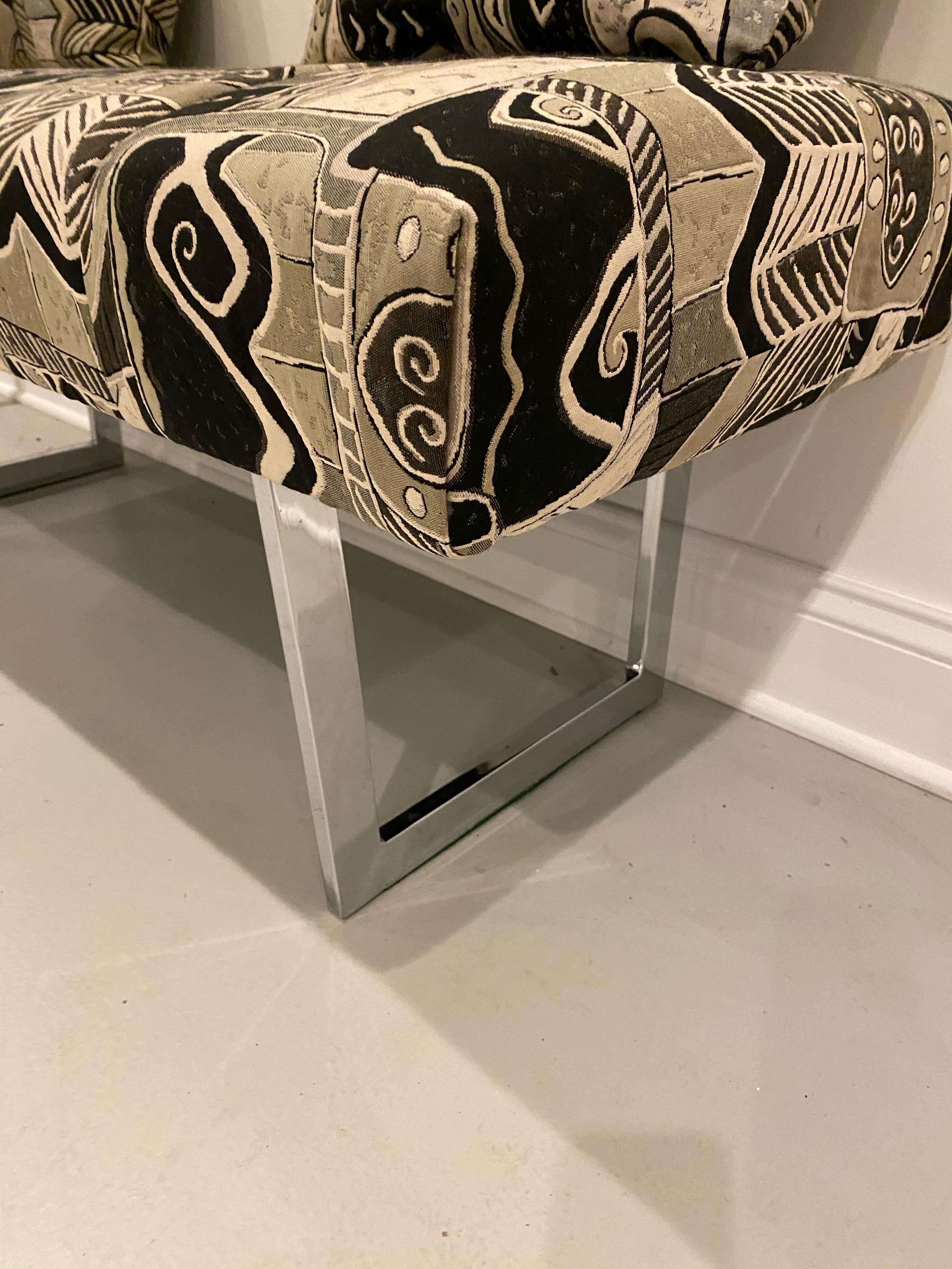 Mid-Century Modern Chrome Bench For Sale 6