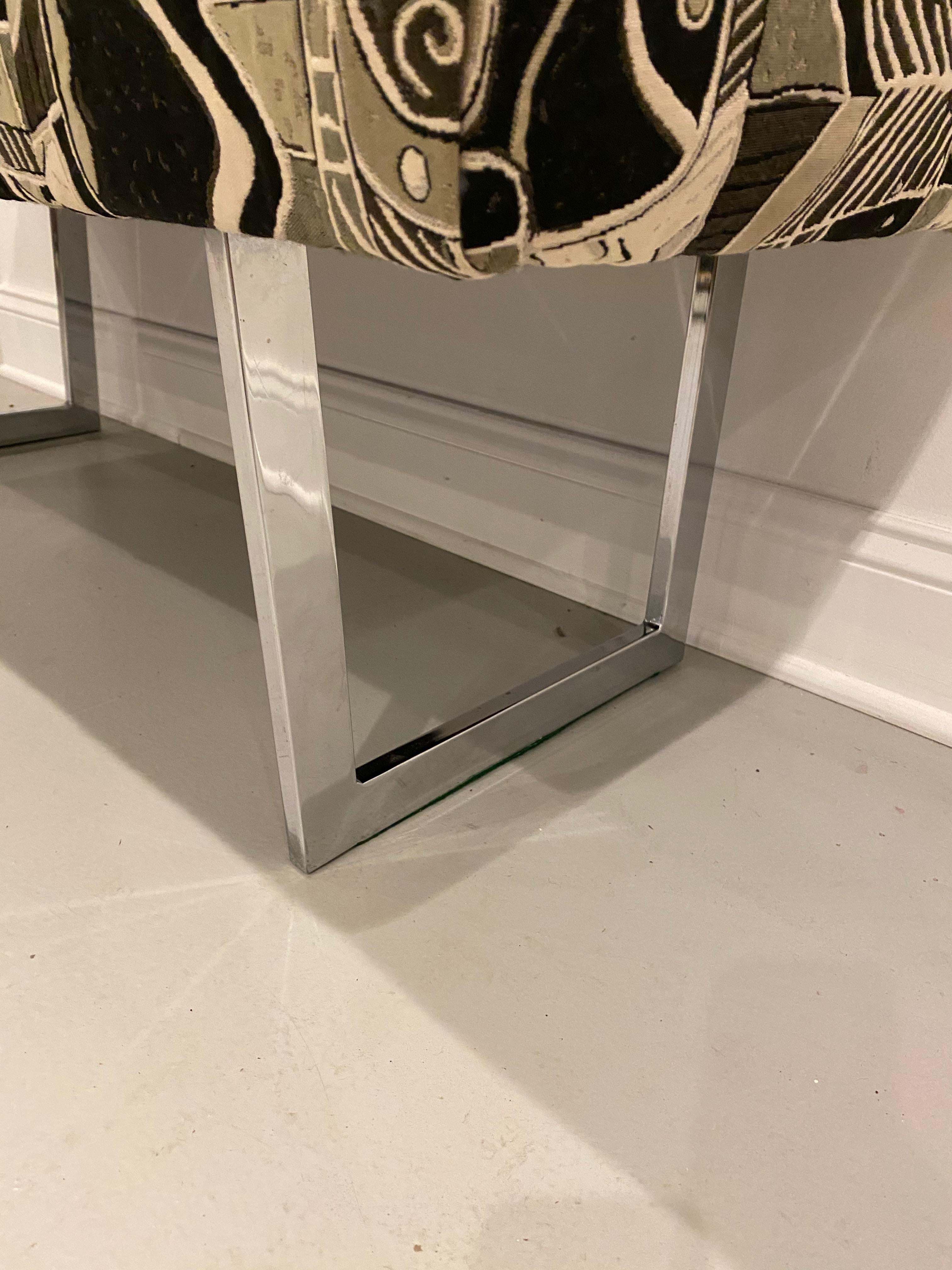 Mid-Century Modern Chrome Bench For Sale 7