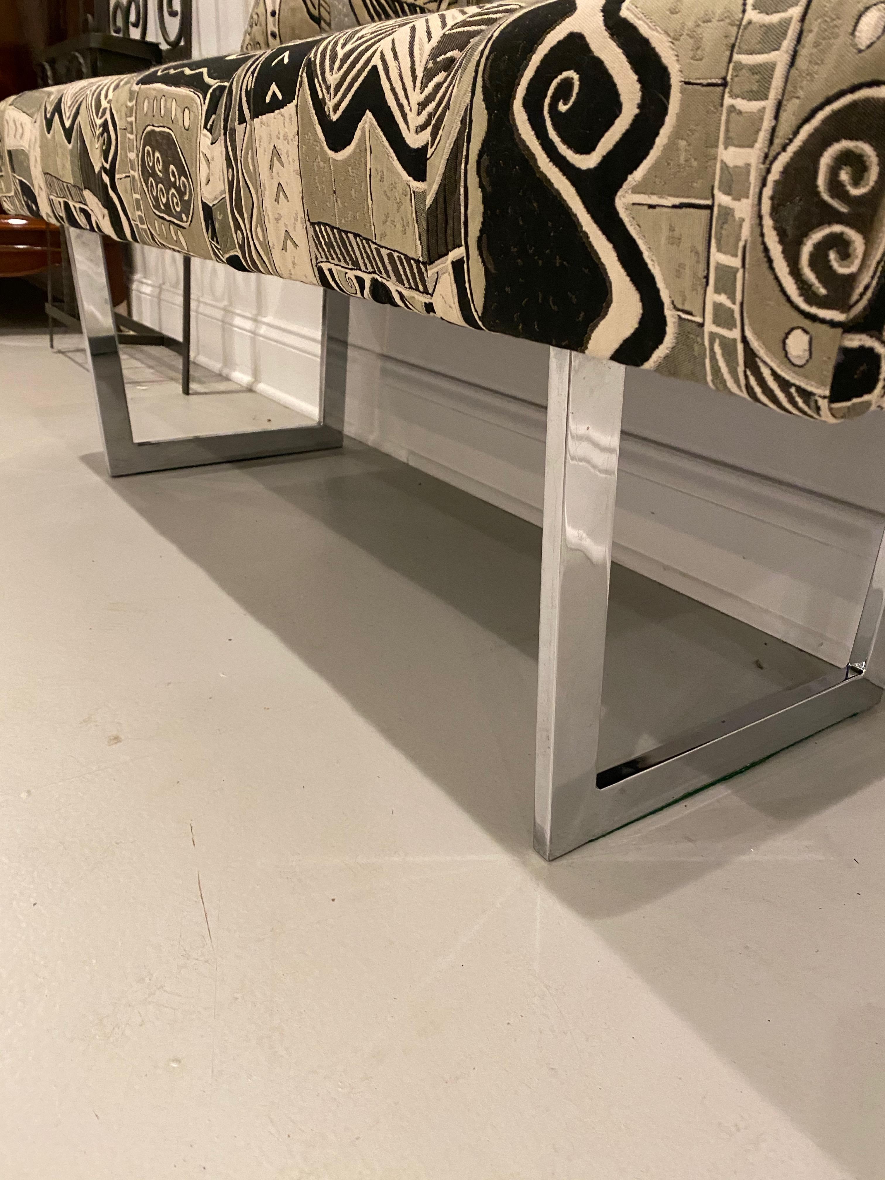 Mid-Century Modern Chrome Bench For Sale 8