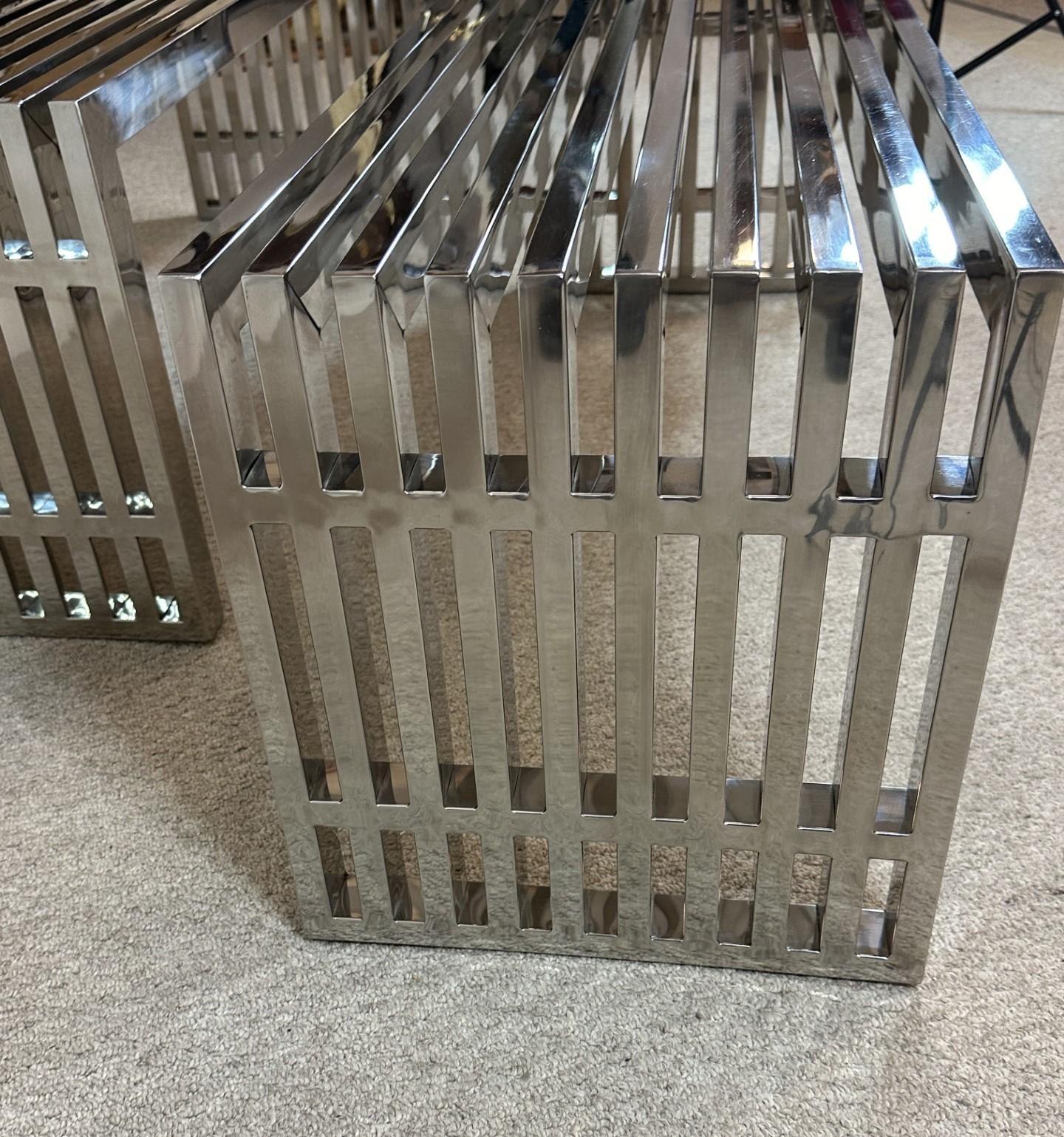 Mid-Century Modern Chrome Bench In Good Condition For Sale In Toledo, OH