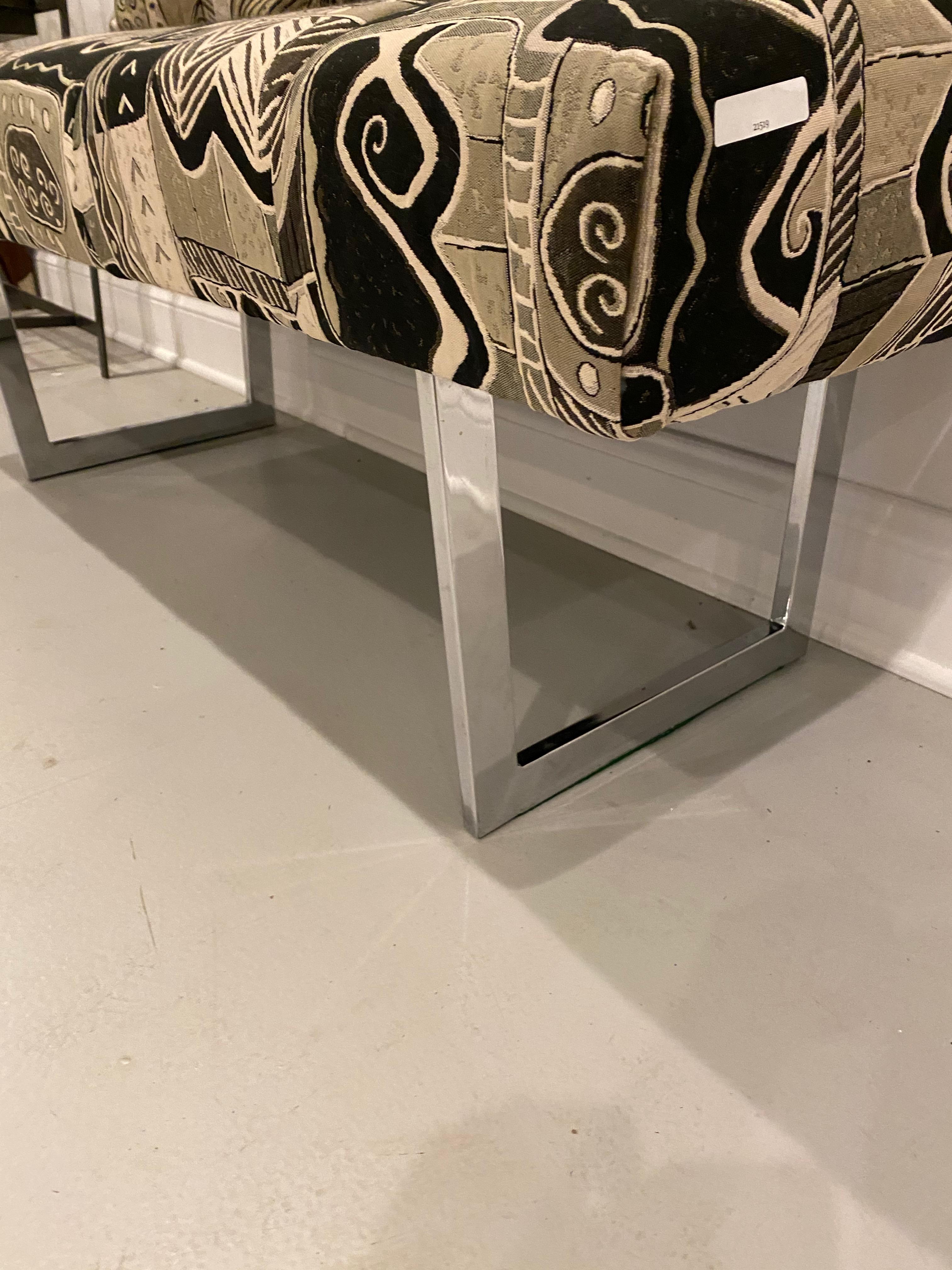 Mid-Century Modern Chrome Bench For Sale 5