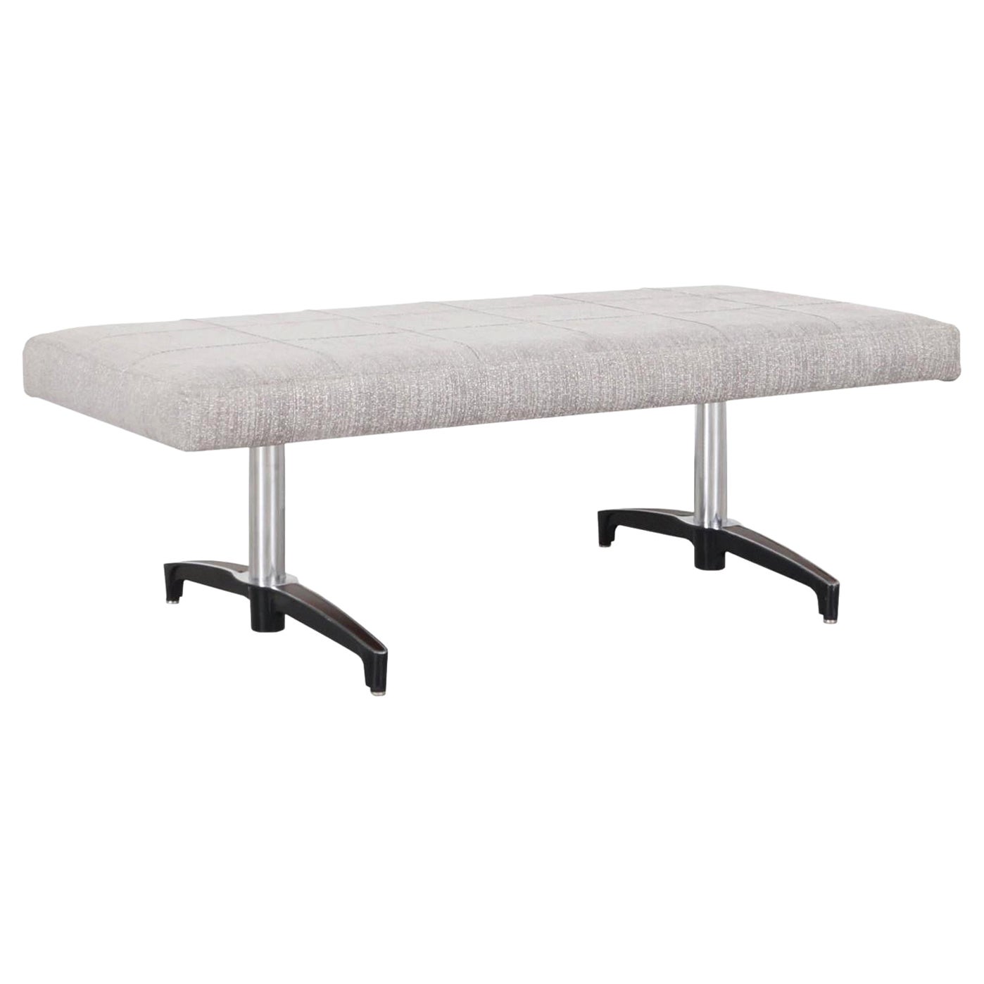 Mid-Century Modern Chrome Bench with Rosewood Inlay For Sale