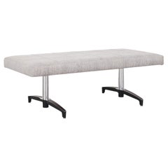 Mid-Century Modern Chrome Bench with Rosewood Inlay