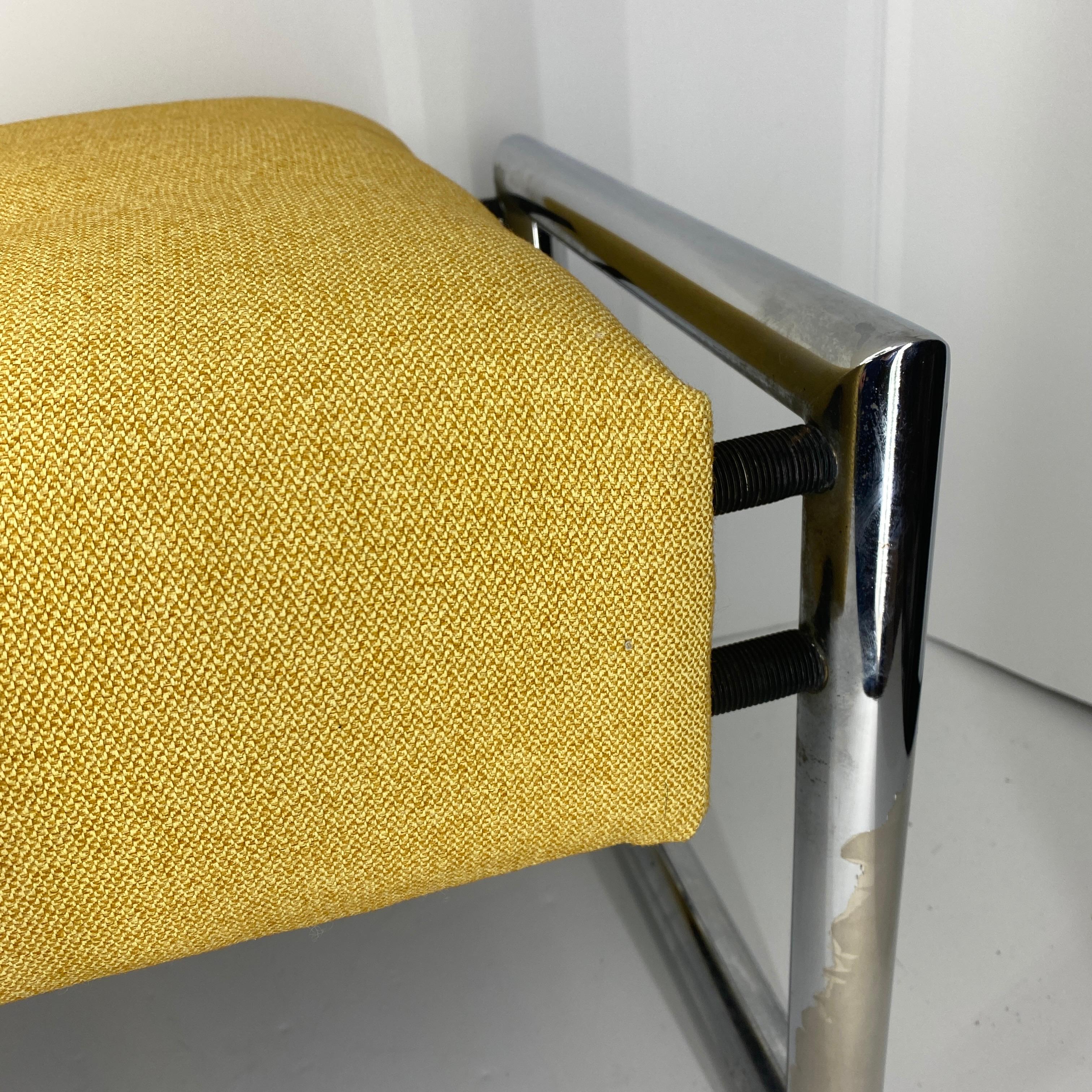 Mid-Century Modern Chrome Bench Knoll Upholstery 2