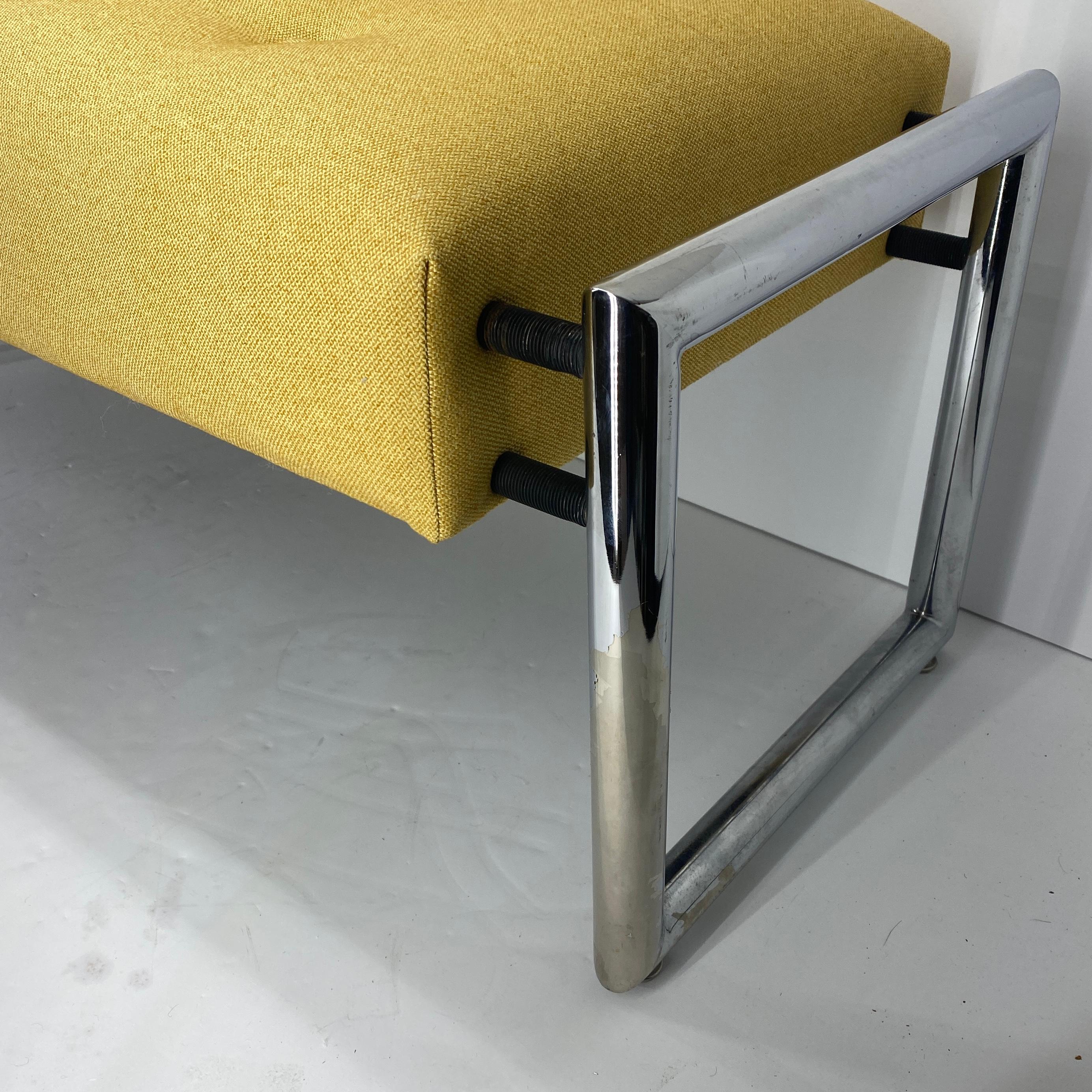 Mid-Century Modern Chrome Bench Knoll Upholstery 3