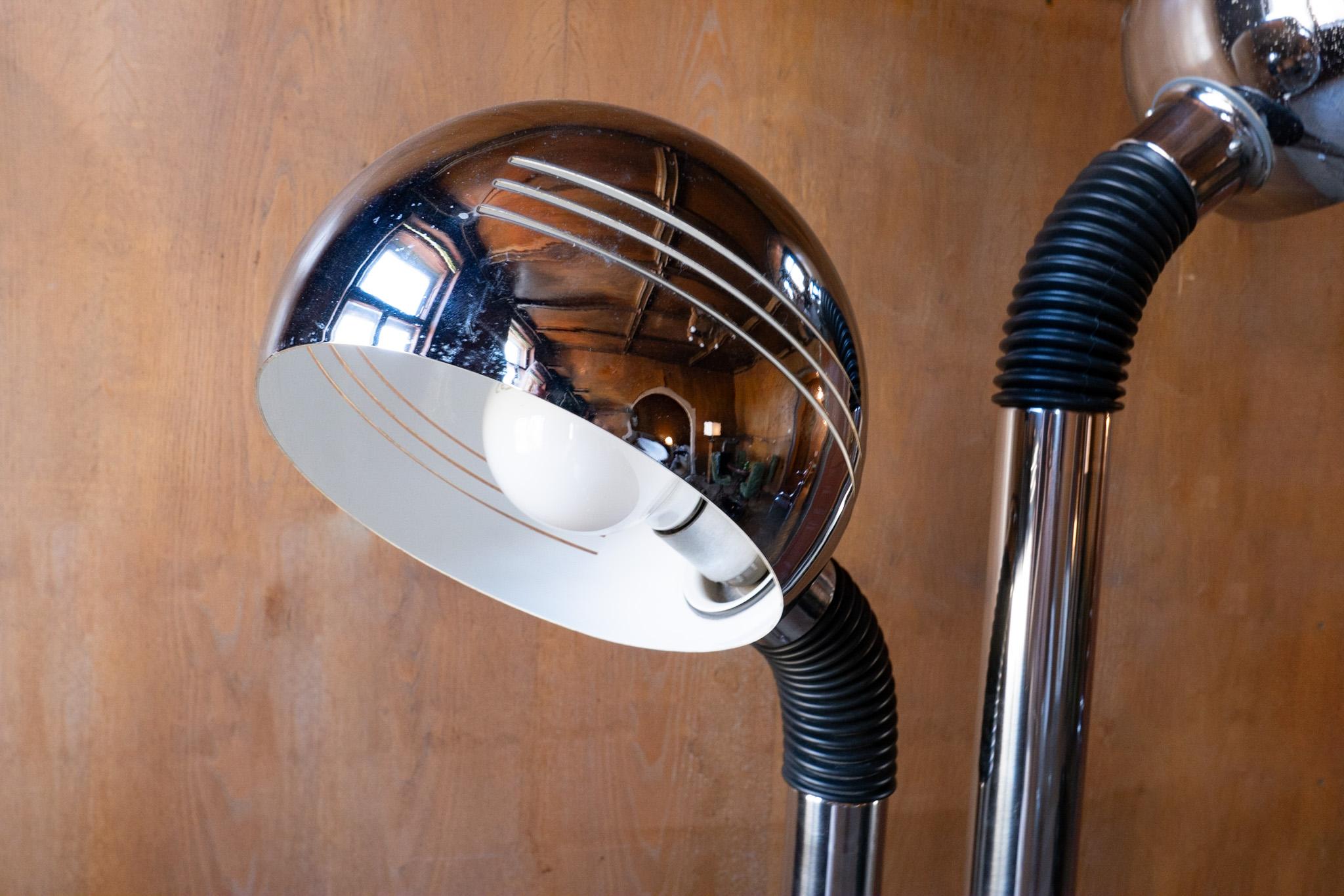 Mid-Century Modern Chrome Black Floor Lamp by Gioffredo Reggiani, Italy 1970s 6