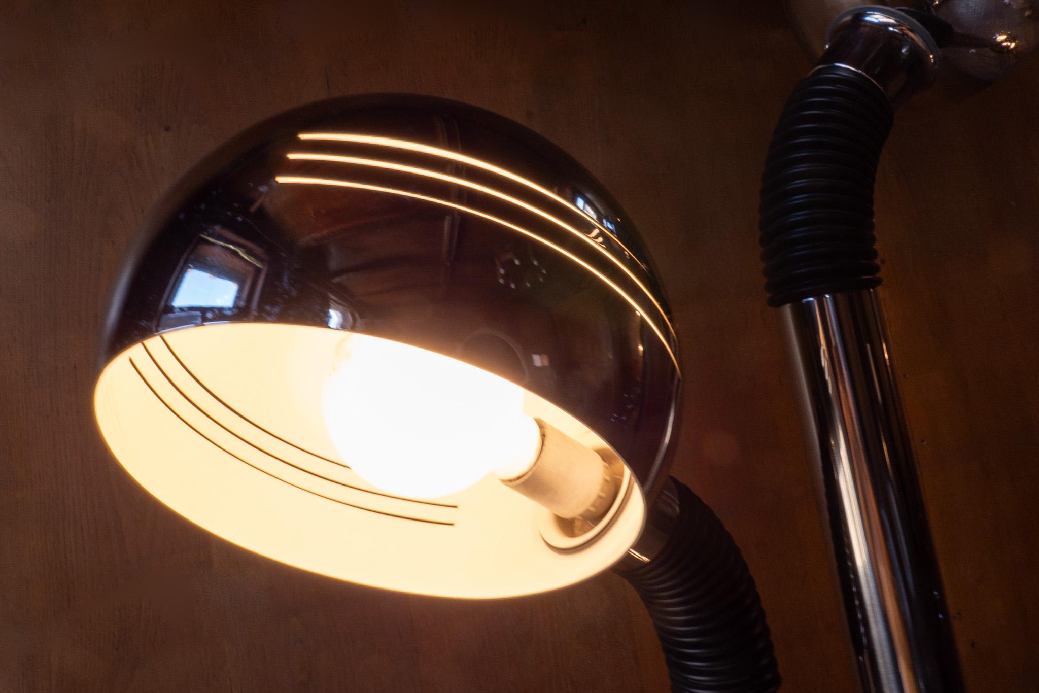 Mid-Century Modern Chrome Black Floor Lamp by Gioffredo Reggiani, Italy 1970s 2