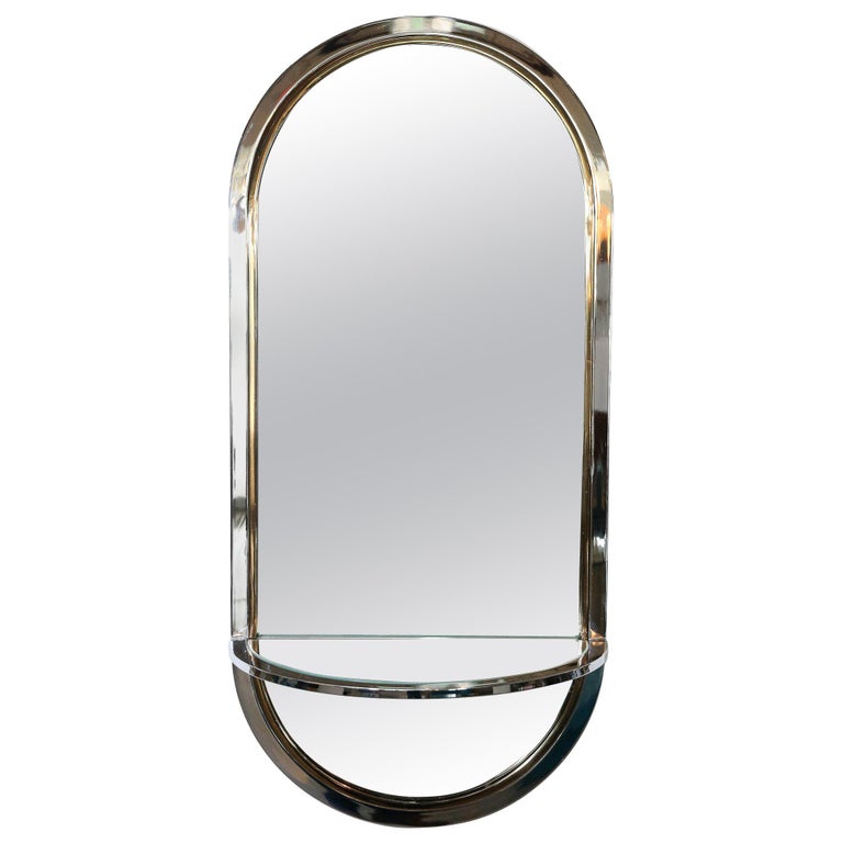 Mid-Century Modern Chrome, Brass and Mirror For Sale at 1stdibs