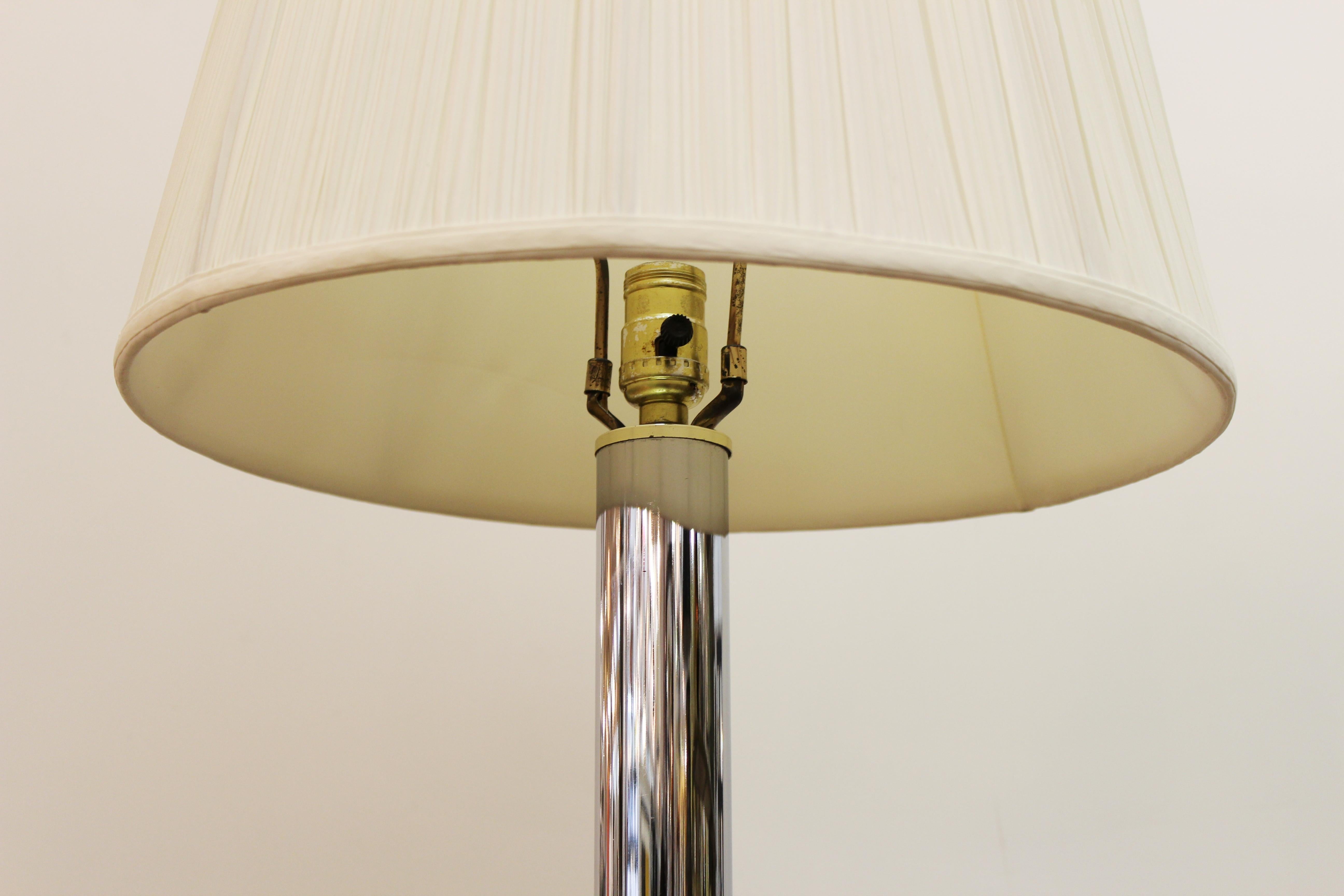 Mid-Century Modern Chrome & Brass Floor Lamp 1