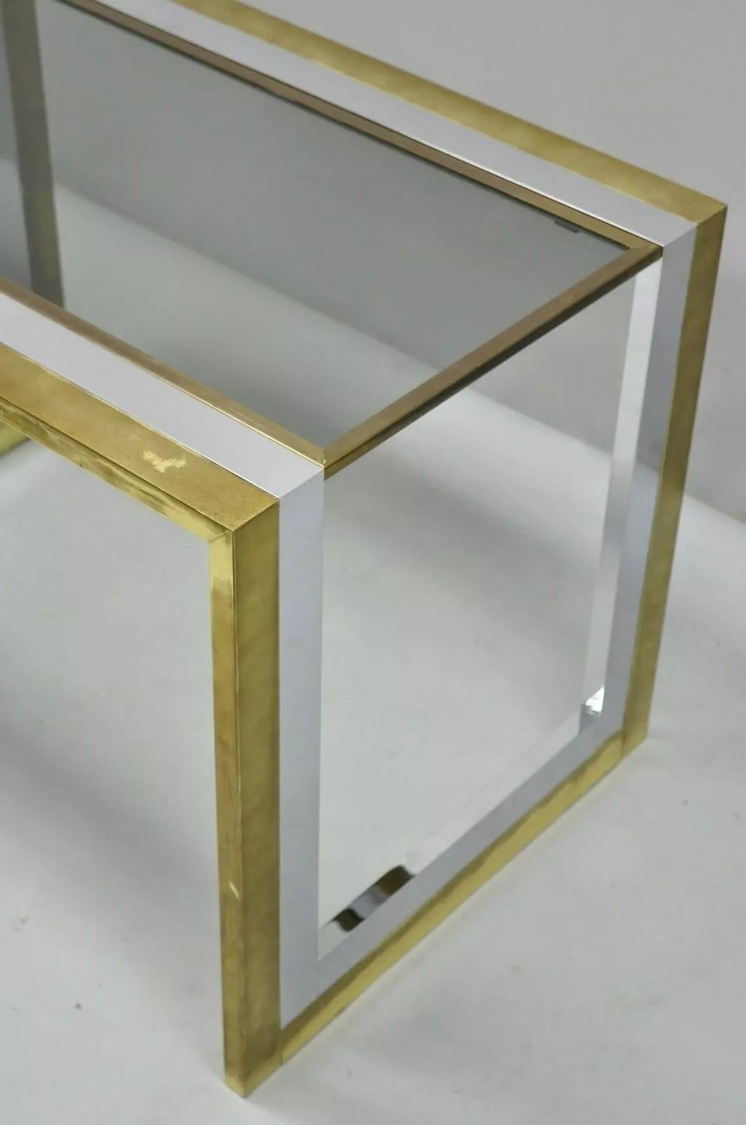 Inconnu Table d'appoint à cascade en laiton chromé de style Modernity par Messin Finland en vente