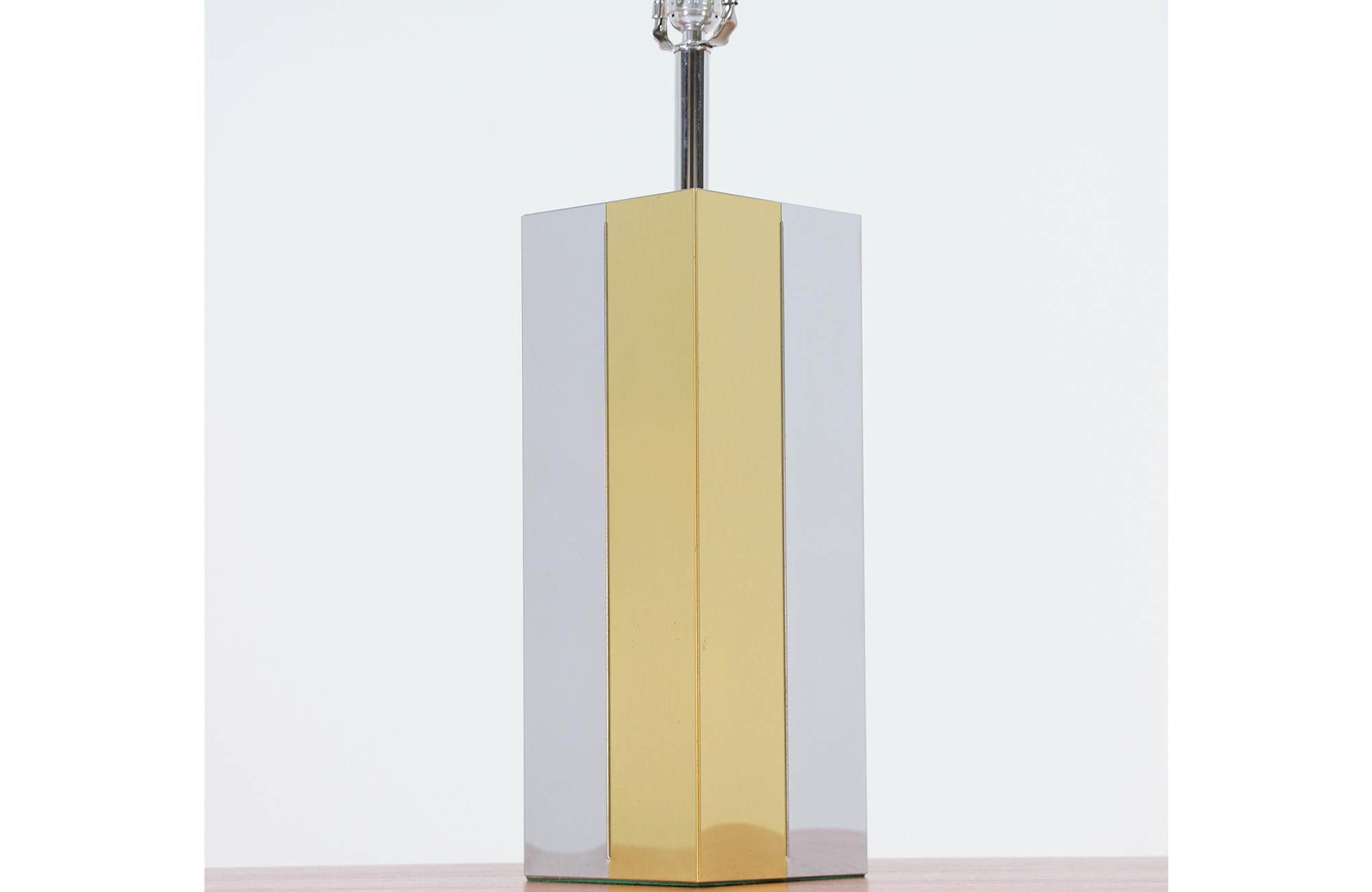 Mid-20th Century Mid-Century Modern Chrome and Brass Table Lamp