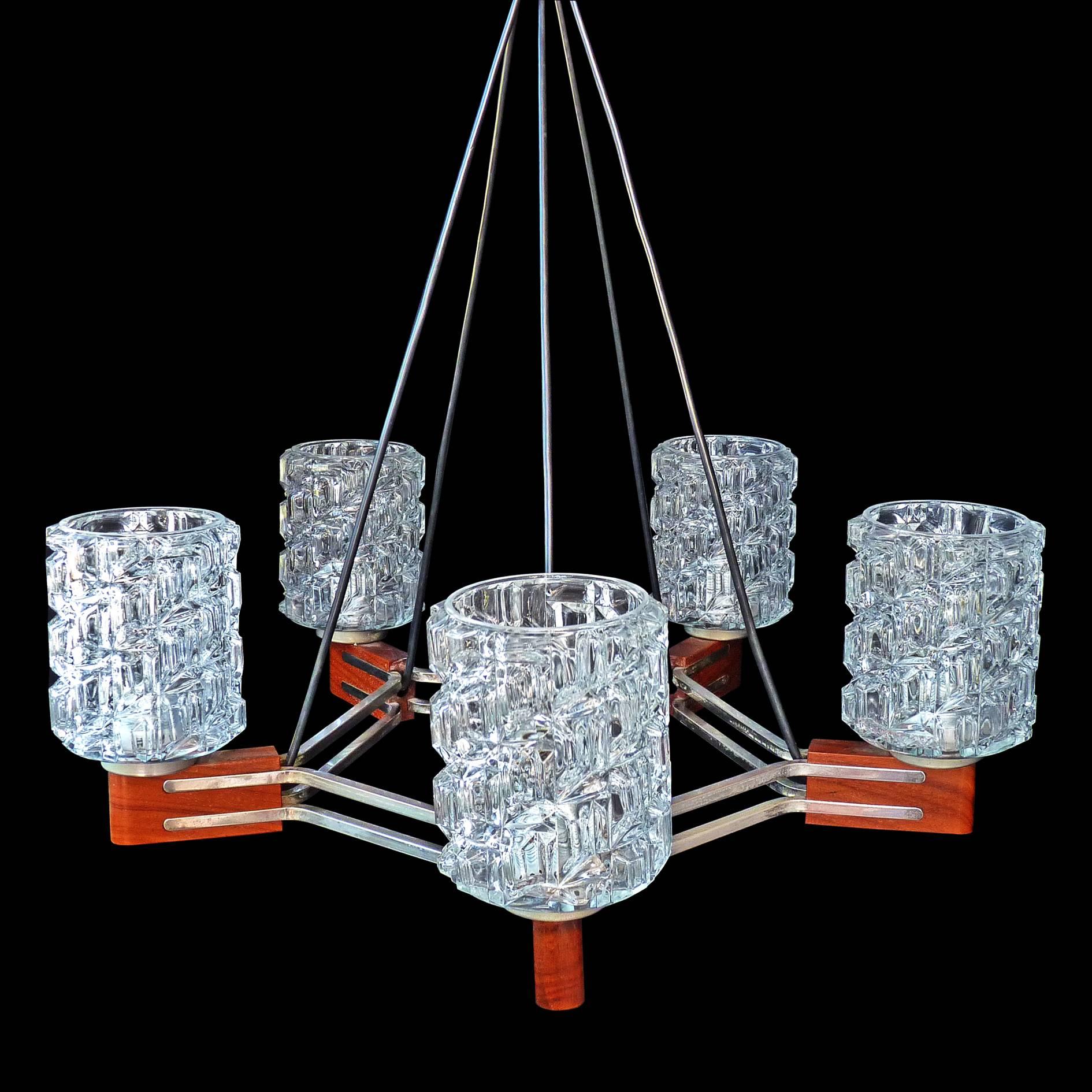 mid century wood chandelier