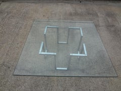 Mid-Century Modern Chrome Coffee Table After Milo Baughman