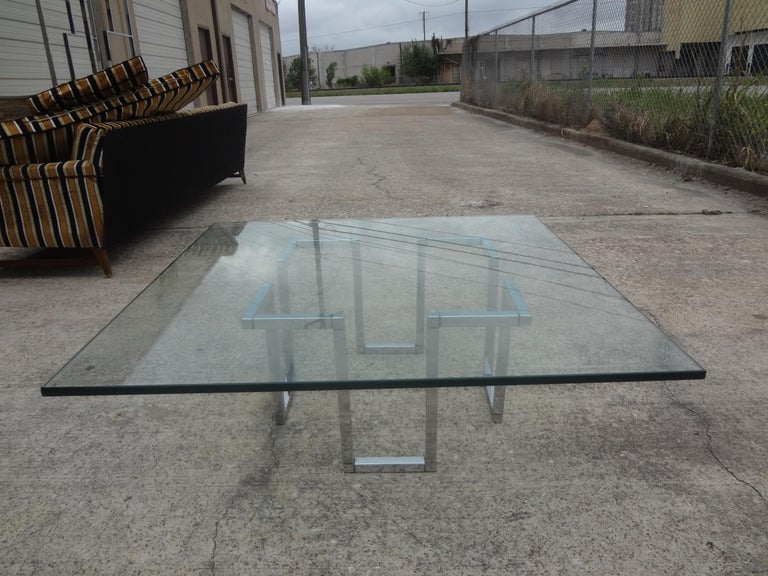 Mid-Century Modern Chrome Coffee Table After Milo Baughman For Sale 4