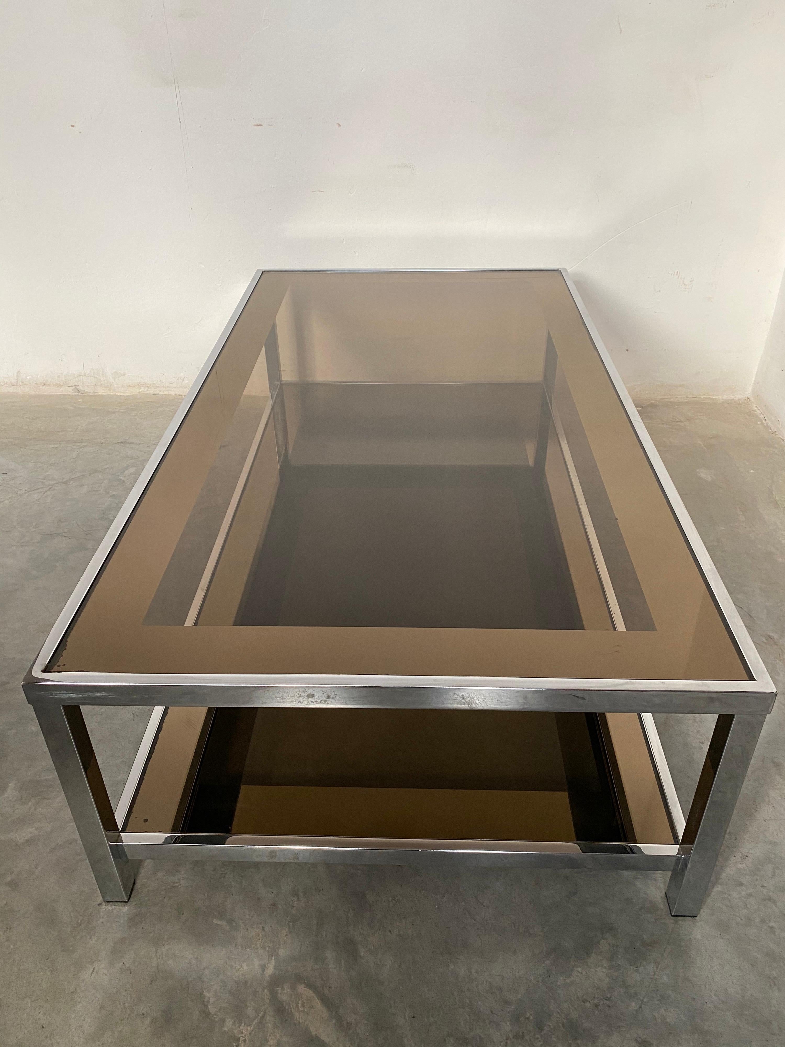 Mid-Century Modern Chrome Coffee Table by Belgo Chrome, Belgium, 1980s In Good Condition For Sale In Antwerp, BE