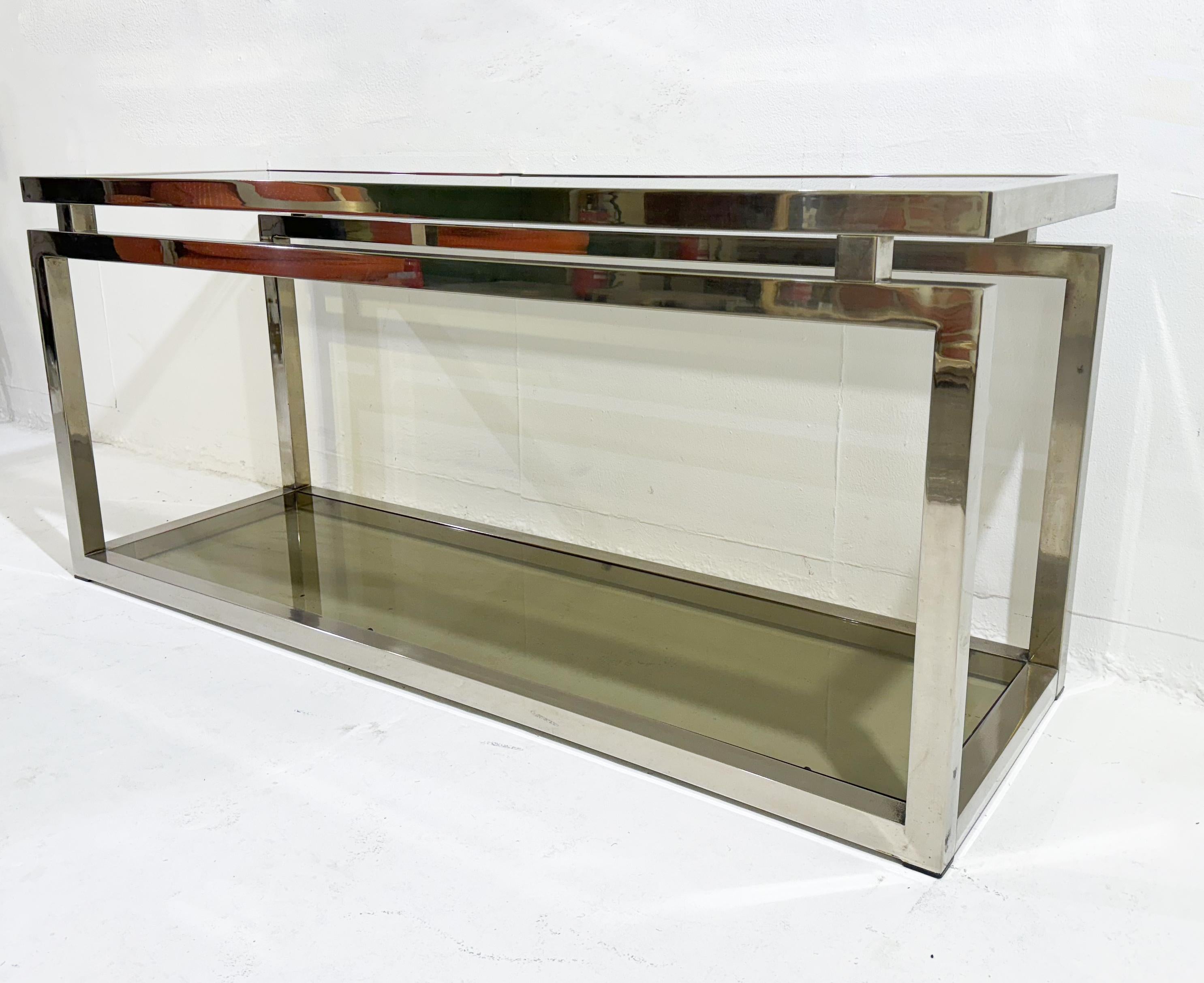 Late 20th Century Mid-Century Modern Chrome Console, 1970s For Sale