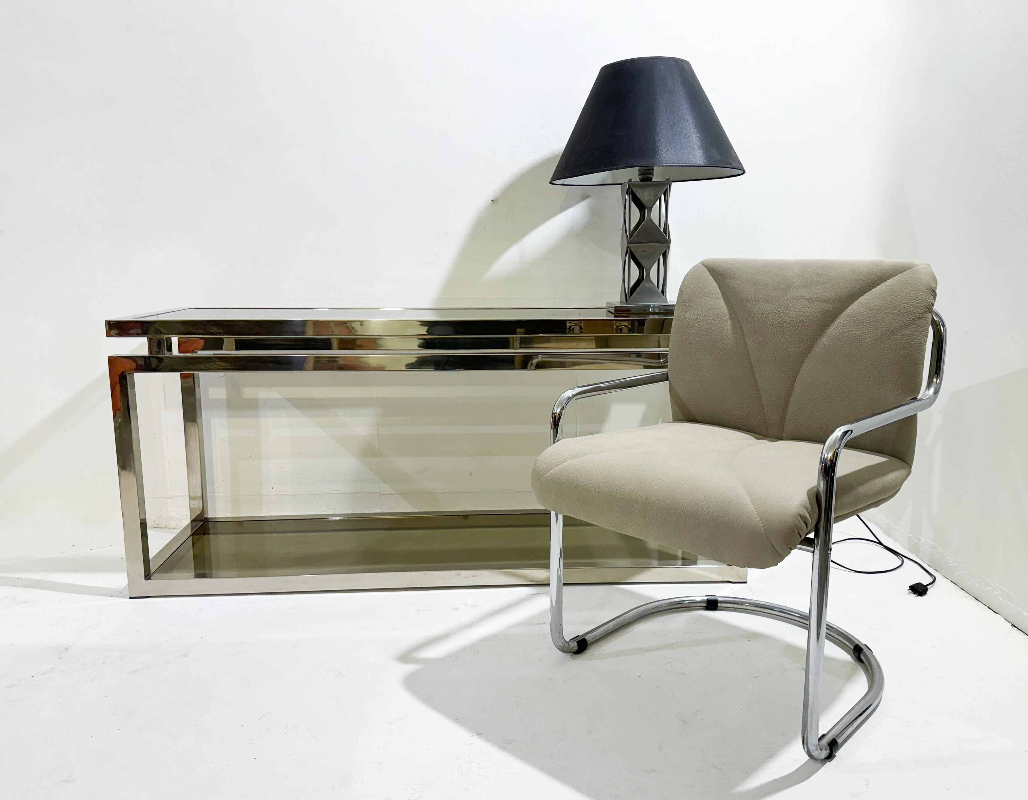 Mid-Century Modern Chrome Console, 1970s For Sale 1