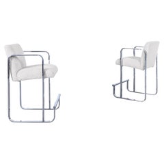 Mid-Century Modern Chrome Counter Stools