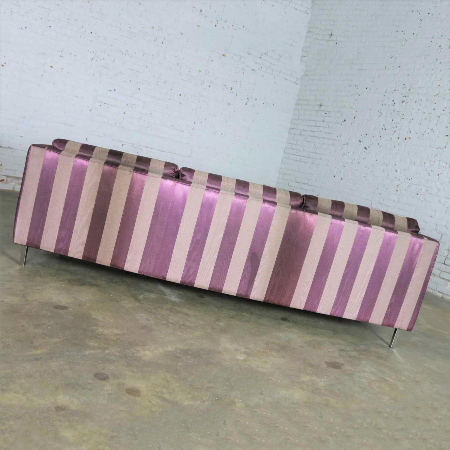 Mid-Century Modern Chrome Cube Tuxedo Sofa 1