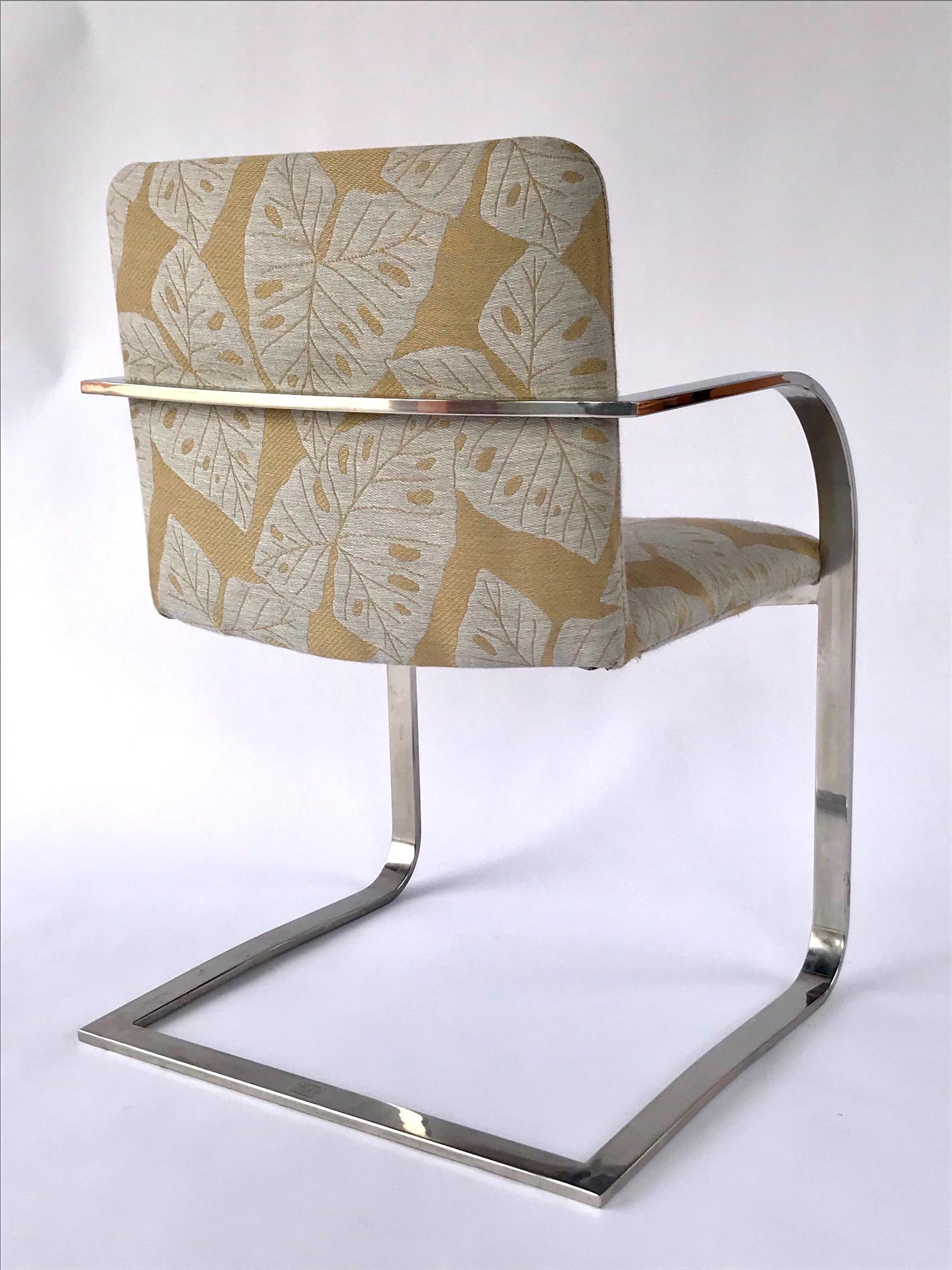 Late 20th Century Mid-Century Modern Chrome Desk Chair with Tropical Print by Brueton