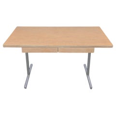 1960s Mid-Century Modern Oak Desk with Chrome Legs