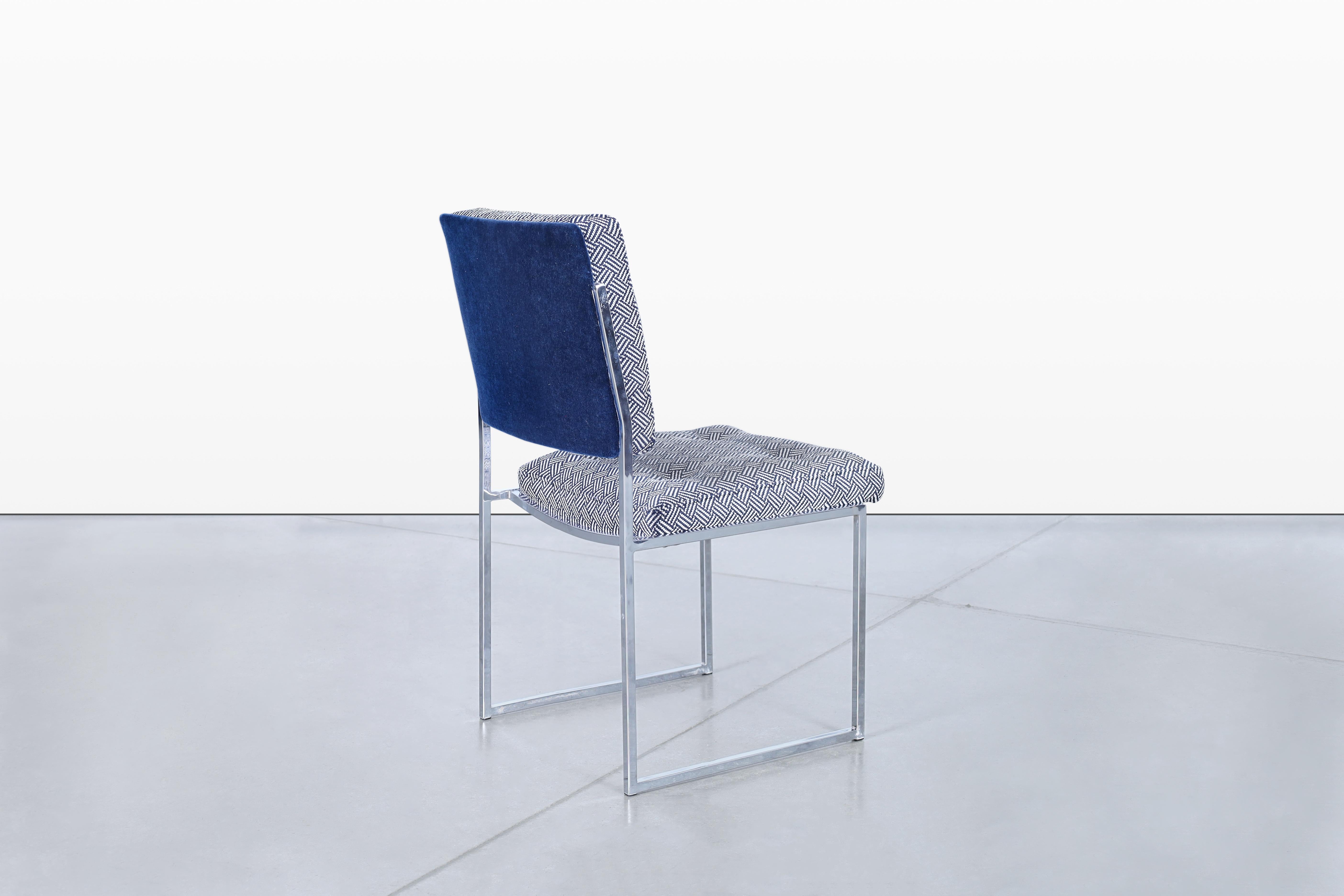 Mid-Century Modern Chrome Dining Chairs After Milo Baughman For Sale 5