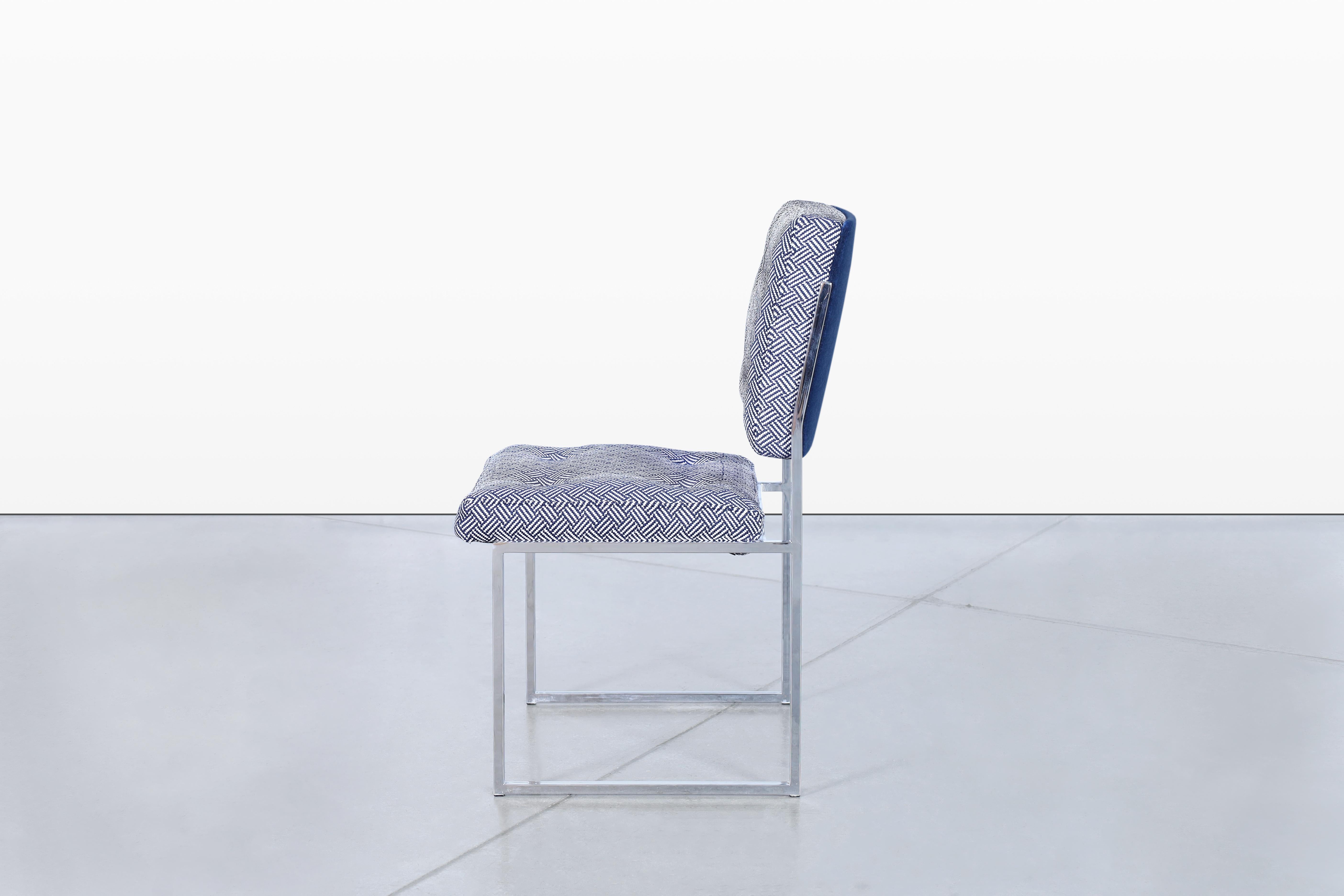 Mid-Century Modern Chrome Dining Chairs After Milo Baughman For Sale 3