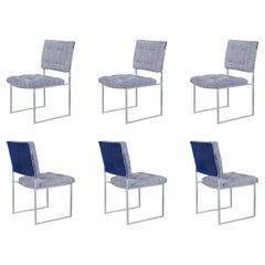 Mid-Century Modern Chrome Dining Chairs After Milo Baughman
