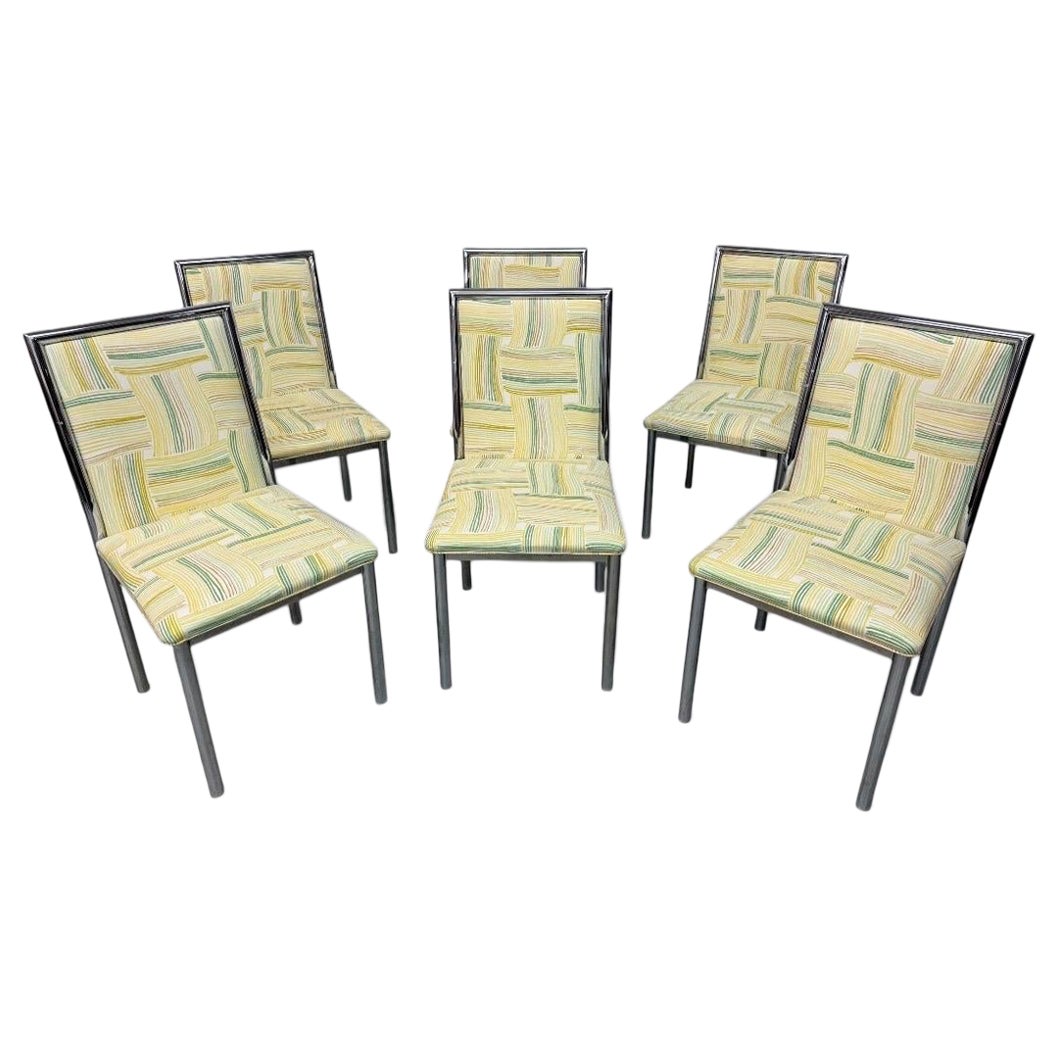 Mid-Century Modern Chrome Dining Chairs - Set of 6 For Sale