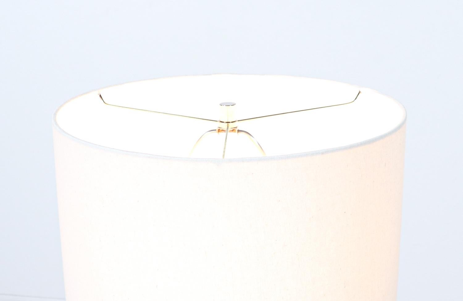 American Mid-Century Modern Chrome Disc Column Table Lamp