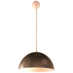 Vintage Mid-Century Modern Chrome Dome Pendant Light
