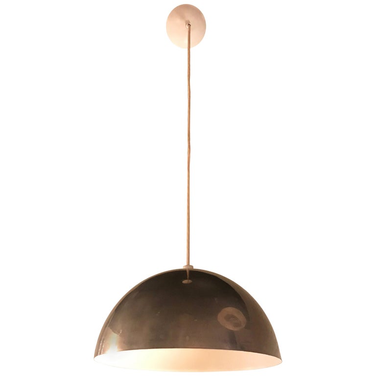 Mid Century Modern Chrome Dome Pendant Light For At 1stdibs
