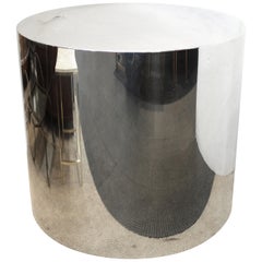 Mid-Century Modern Chrome Drum Pedestal or Centre Table